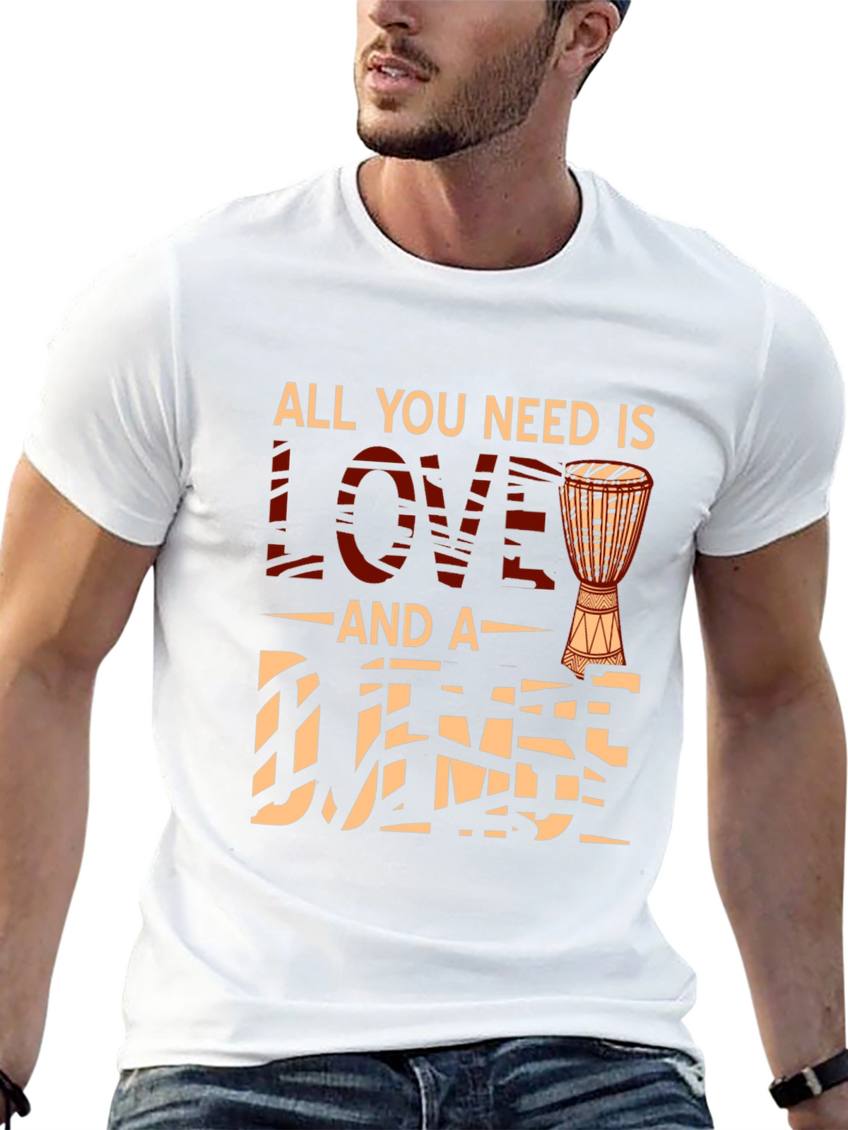 Love and Djembe T-Shirt - Musician Tee