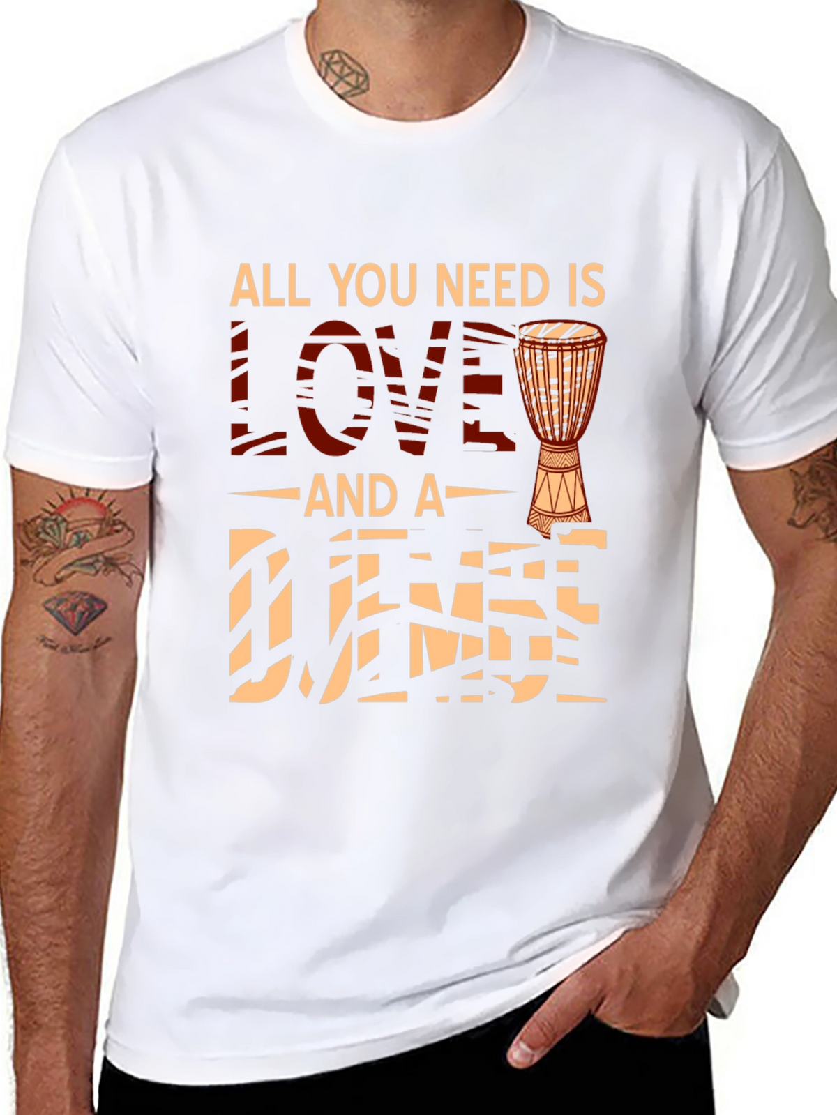 Love and Djembe T-Shirt - Musician Tee