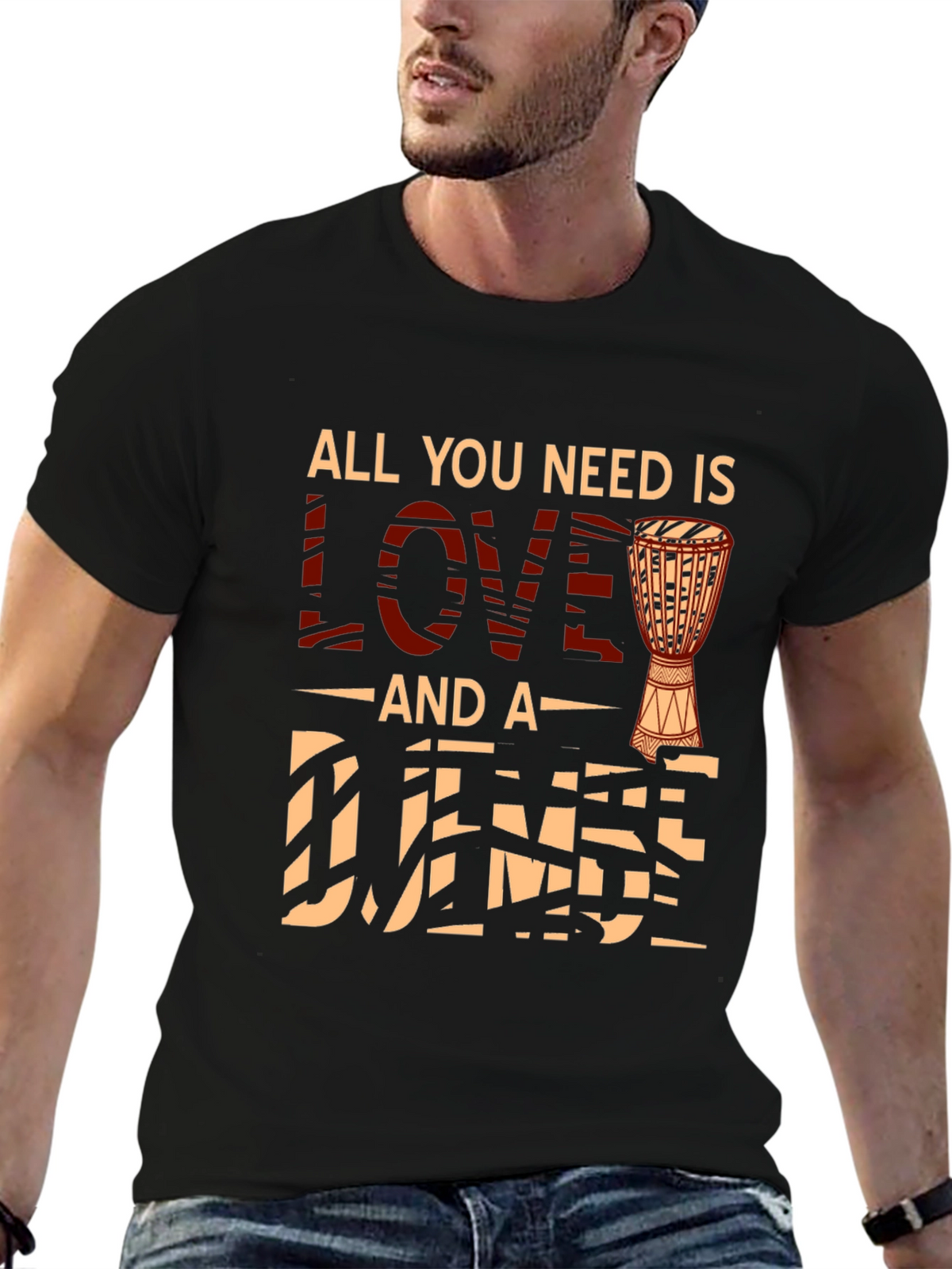 Love and Djembe T-Shirt - Musician Tee