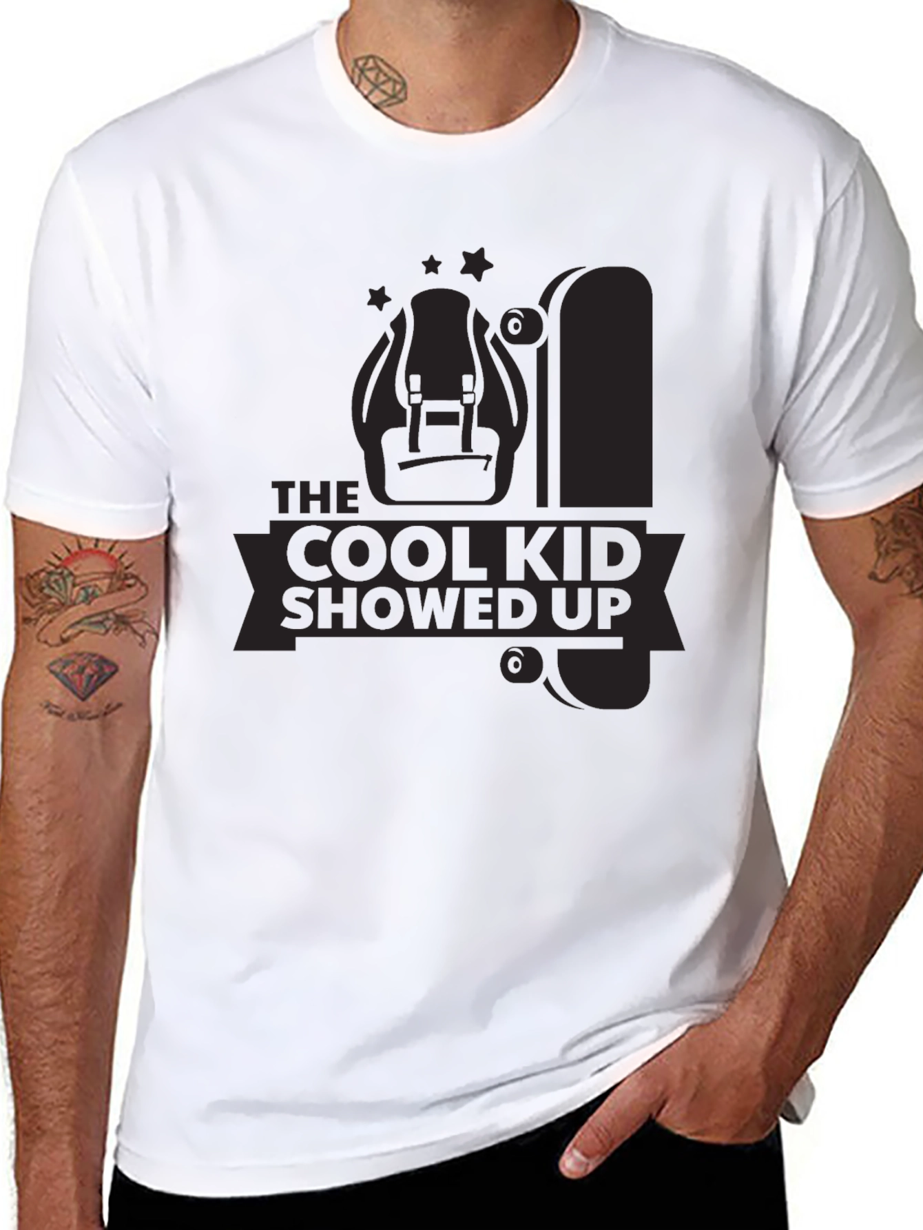 Cool Kid Showed Up Black Graphic Tee