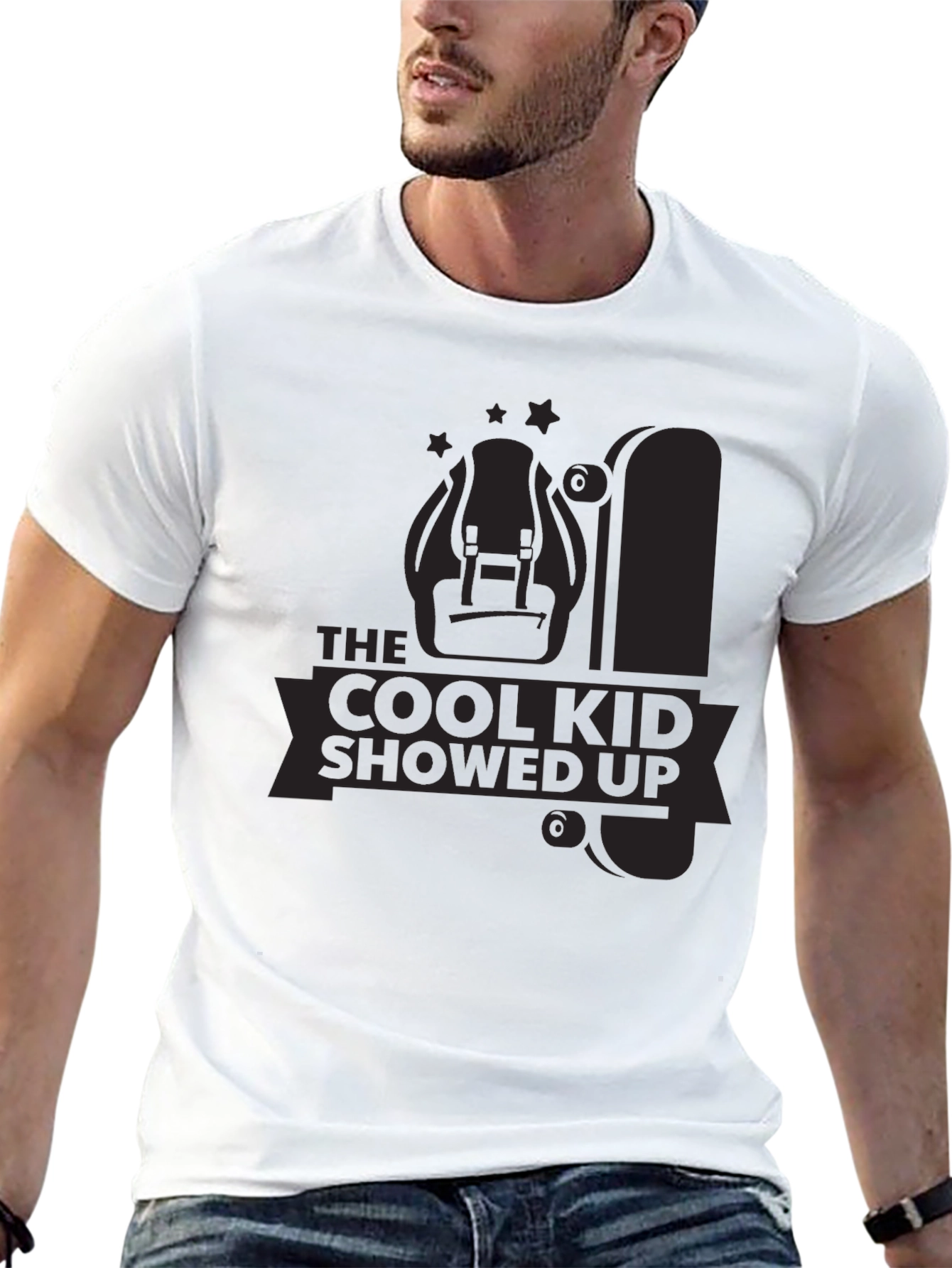 Cool Kid Showed Up Black Graphic Tee
