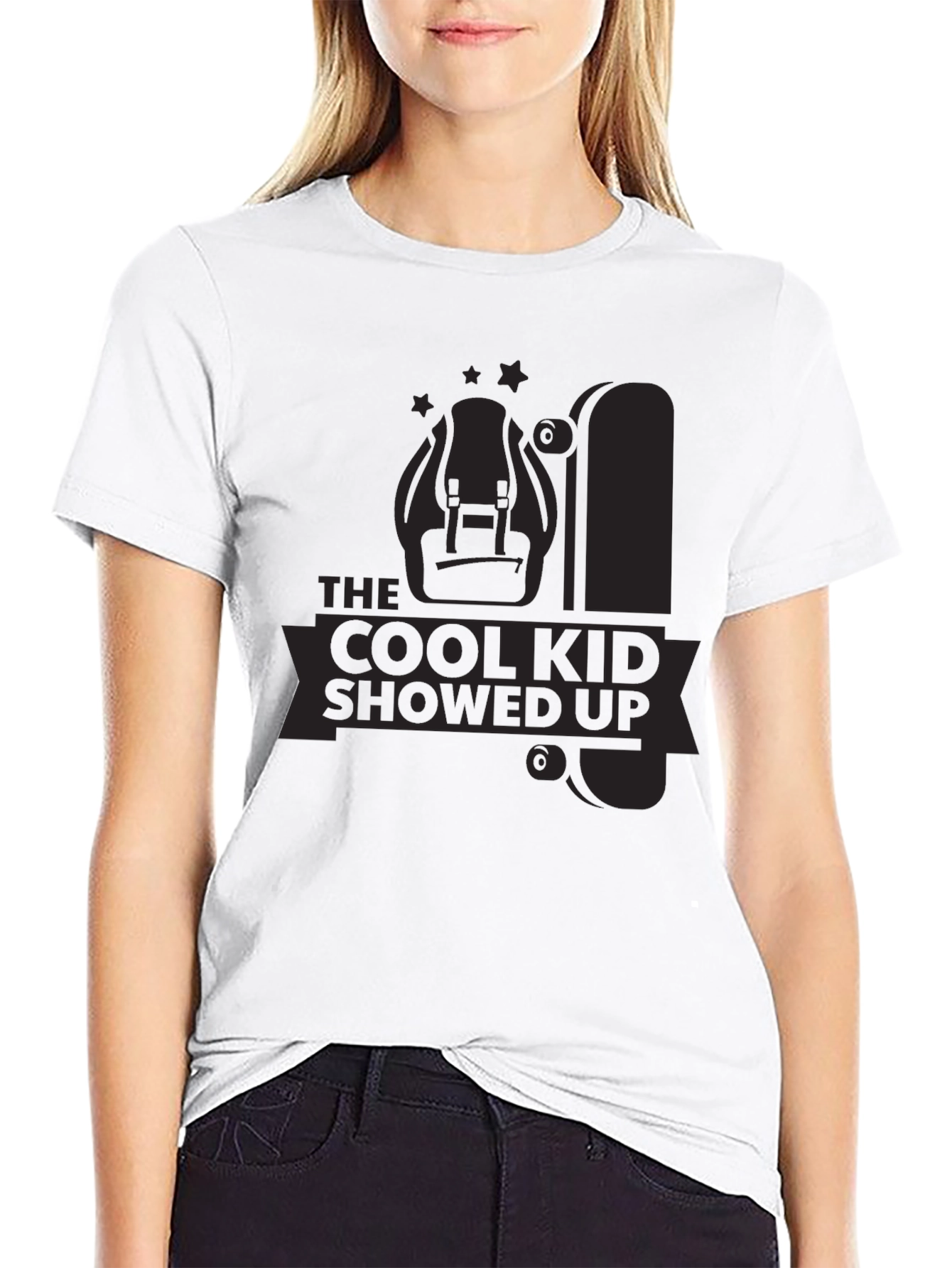 Cool Kid Showed Up Black Graphic Tee