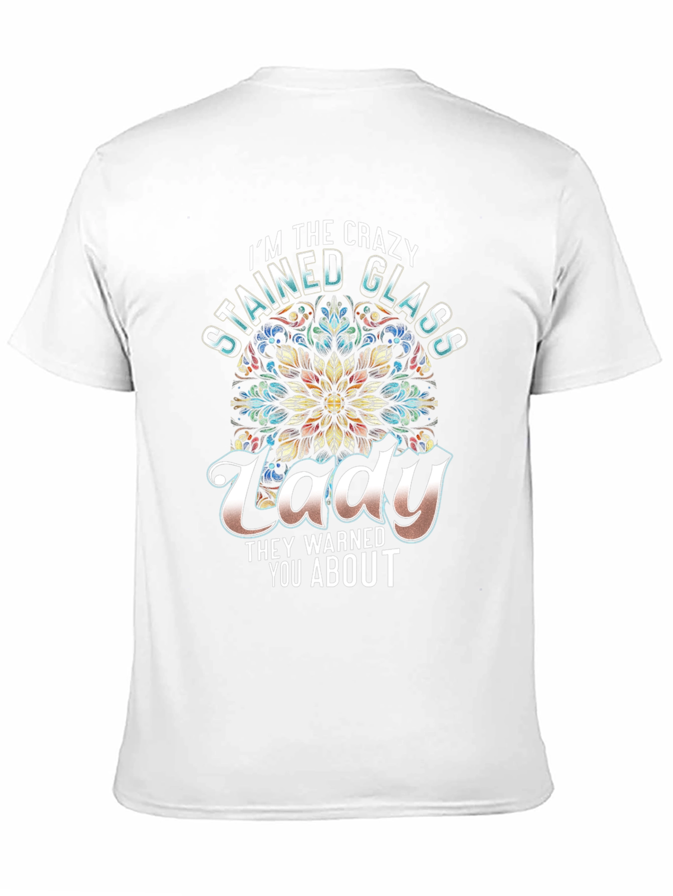 Crazy Stained Glass Lady Graphic Tee