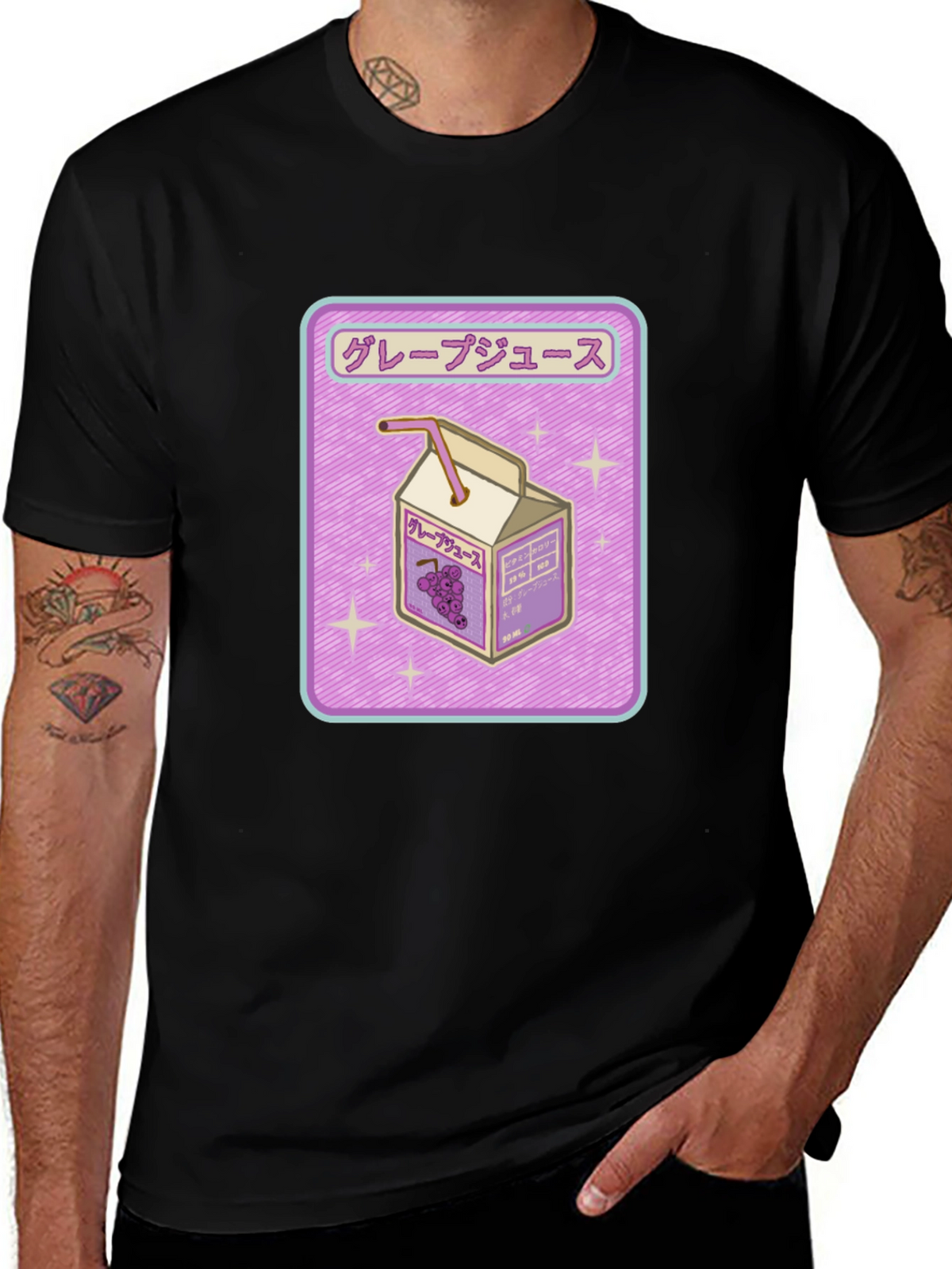 Grape Juice Box Graphic Tee - Trendy Anime Style