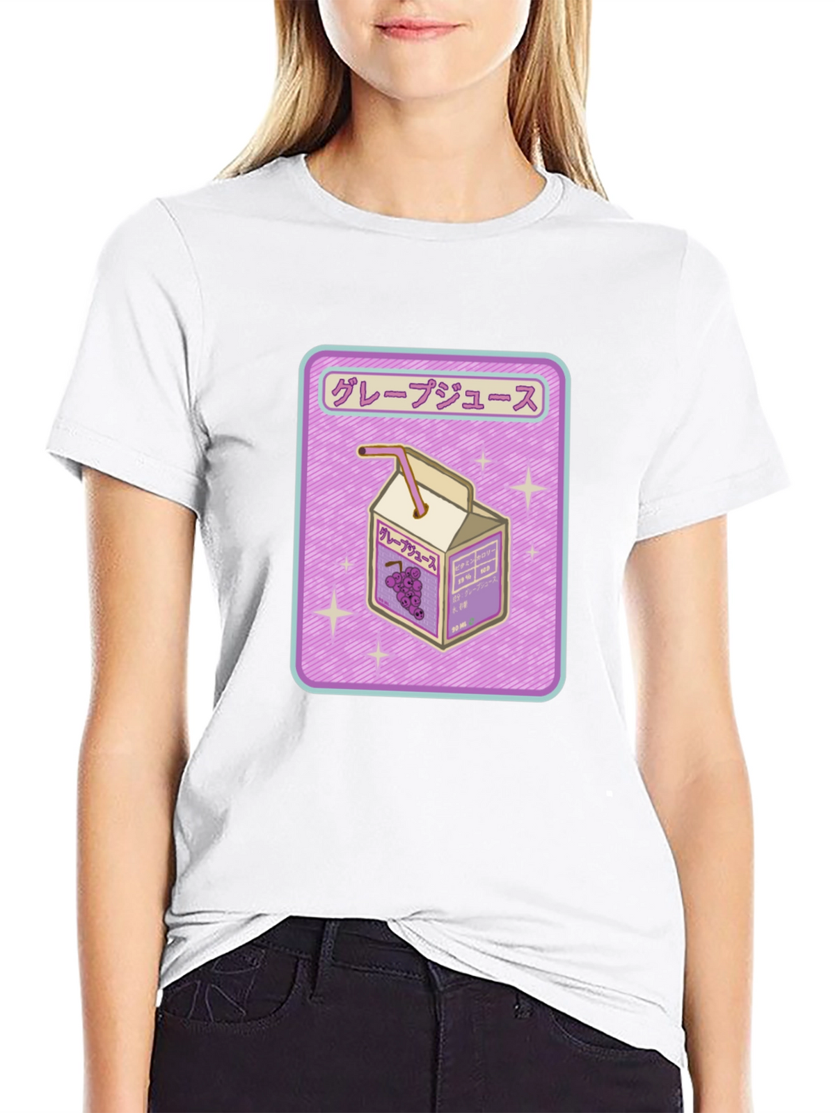 Grape Juice Box Graphic Tee - Trendy Anime Style