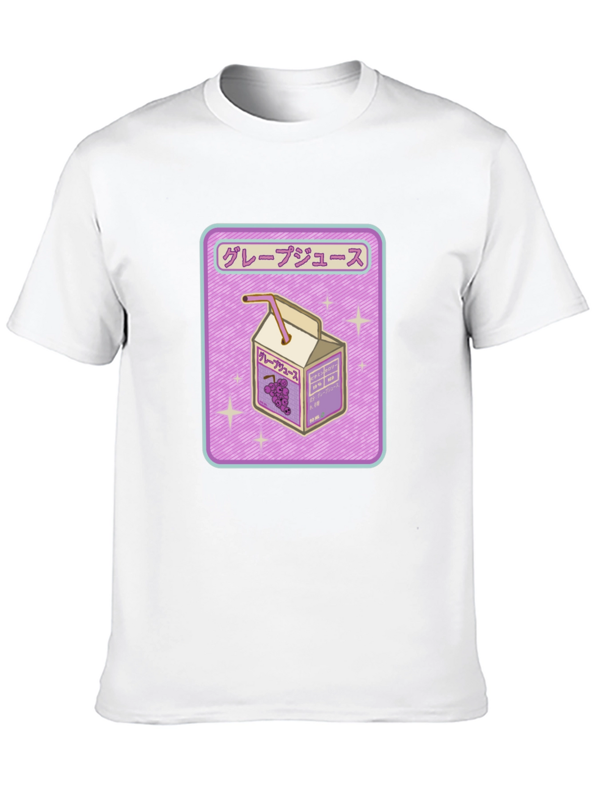 Grape Juice Box Graphic Tee - Trendy Anime Style