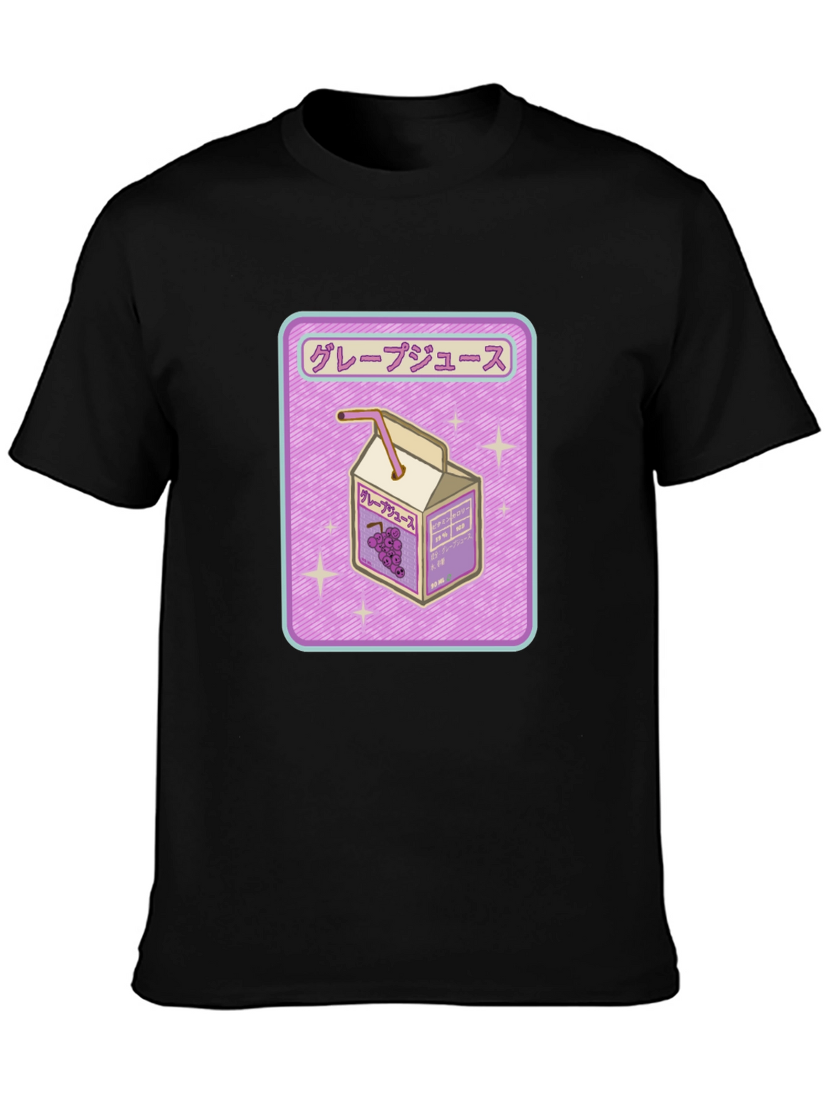 Grape Juice Box Graphic Tee - Trendy Anime Style