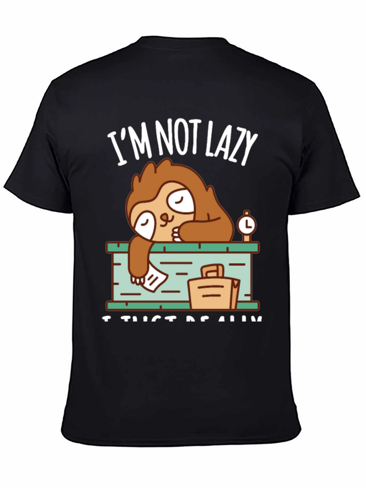 Lazy Sloth Graphic Tee - Mens Casual T-Shirt