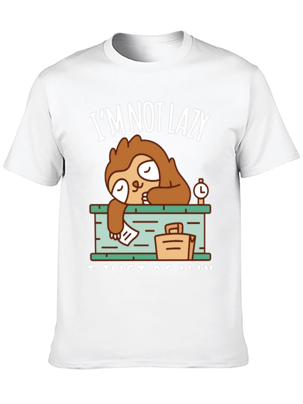 Lazy Sloth Graphic Tee - Mens Casual T-Shirt