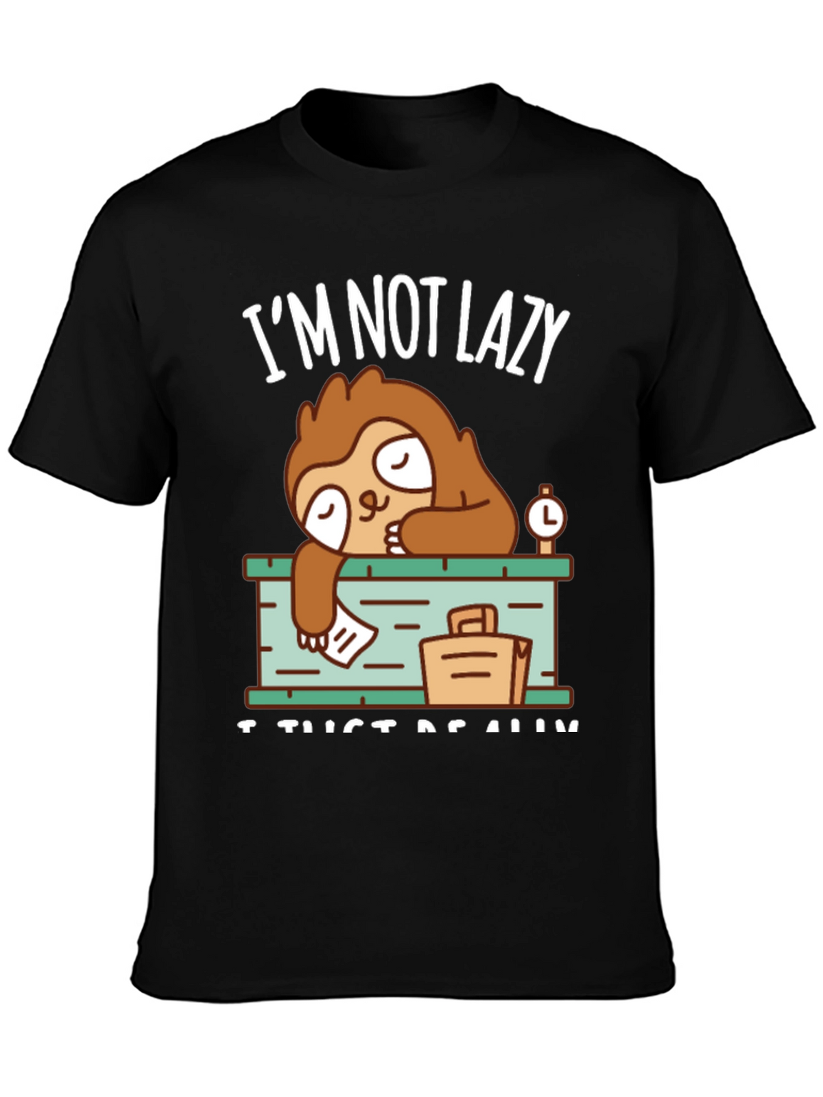 Lazy Sloth Graphic Tee - Mens Casual T-Shirt