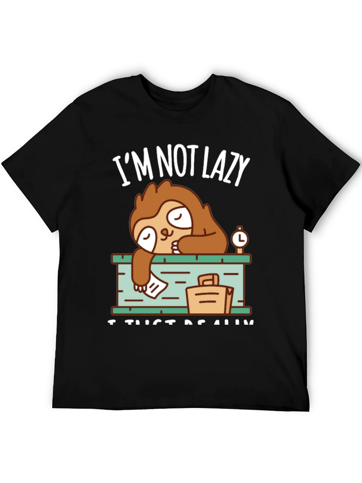 Lazy Sloth Graphic Tee - Mens Casual T-Shirt