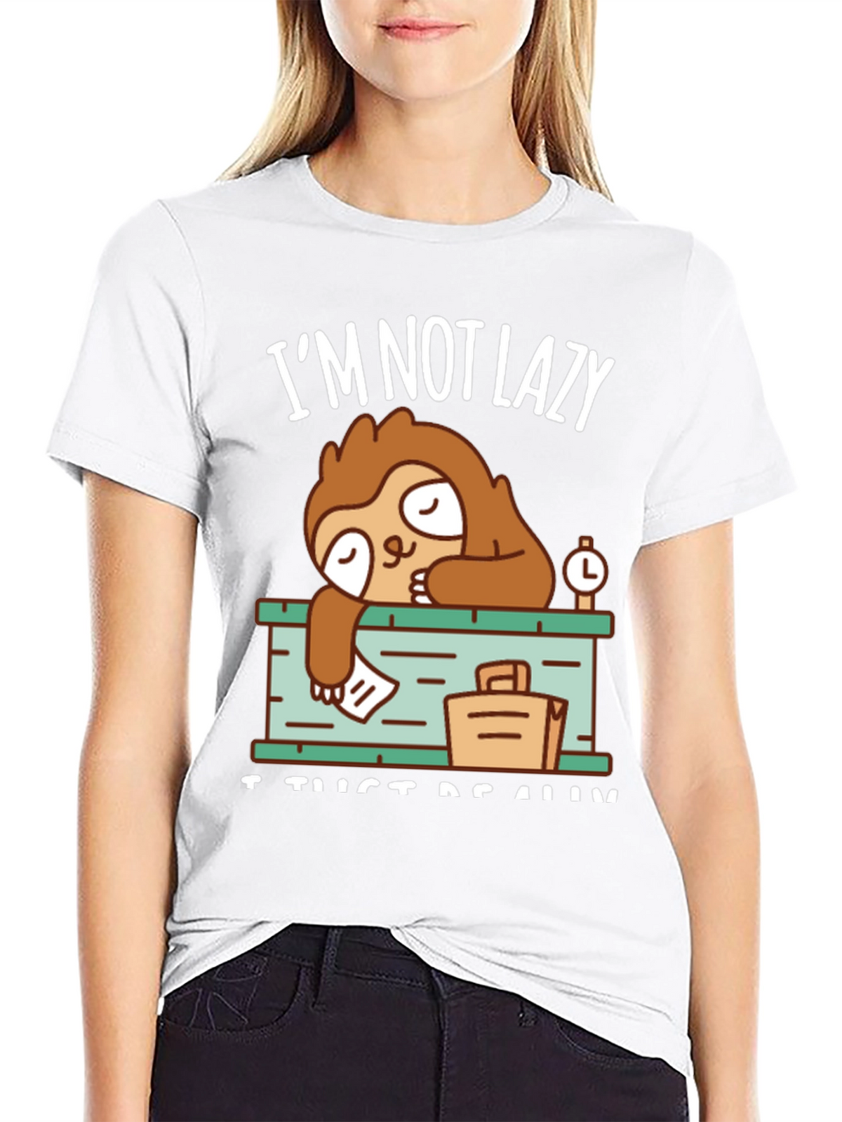 Lazy Sloth Graphic Tee - Mens Casual T-Shirt