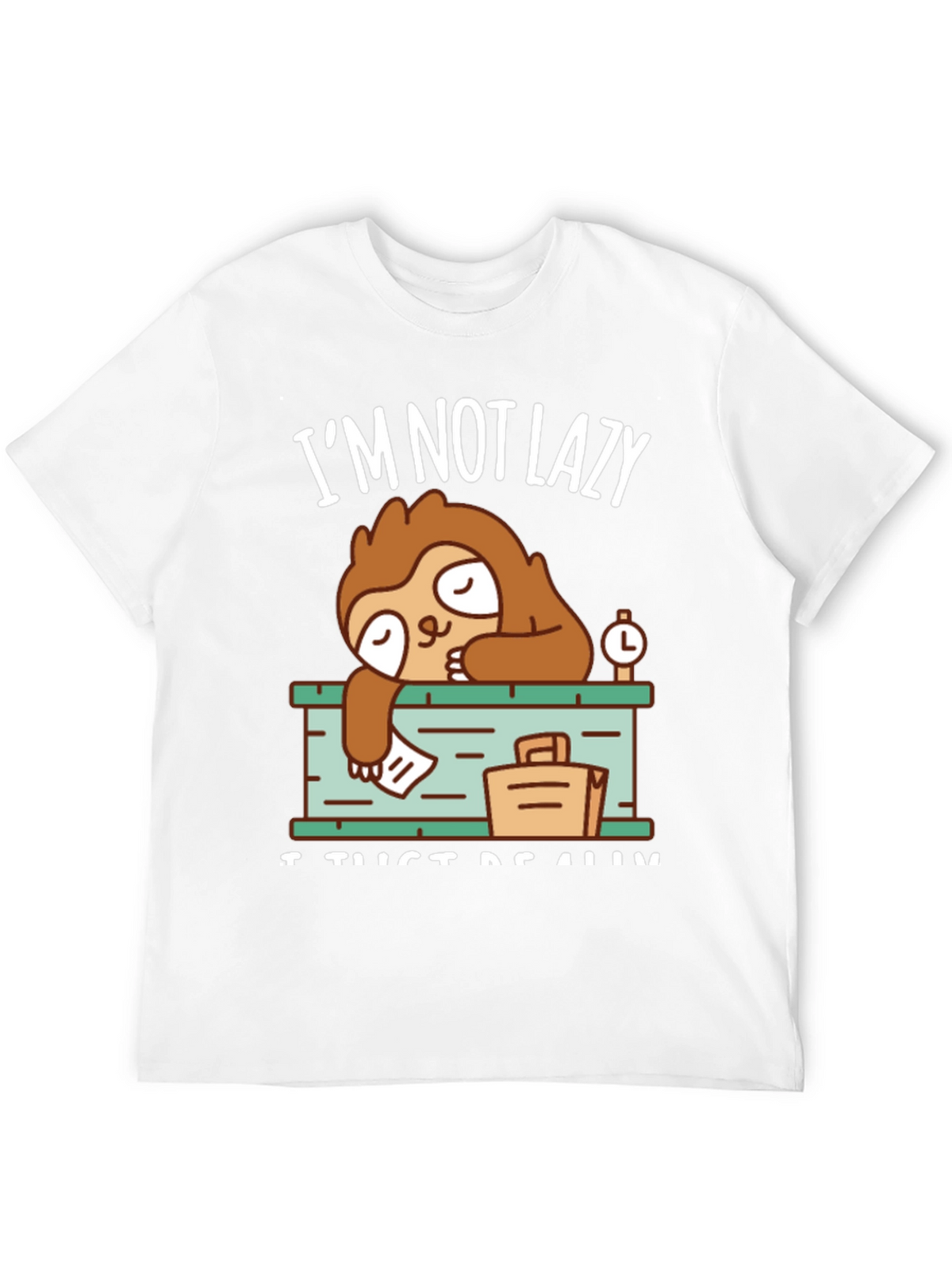 Lazy Sloth Graphic Tee - Mens Casual T-Shirt