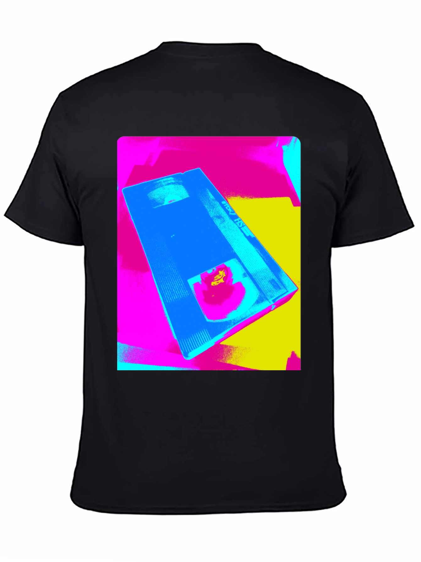 Retro VHS Pop Art Black T-Shirt