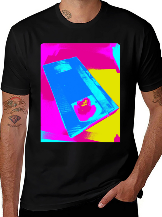Retro VHS Pop Art Black T-Shirt