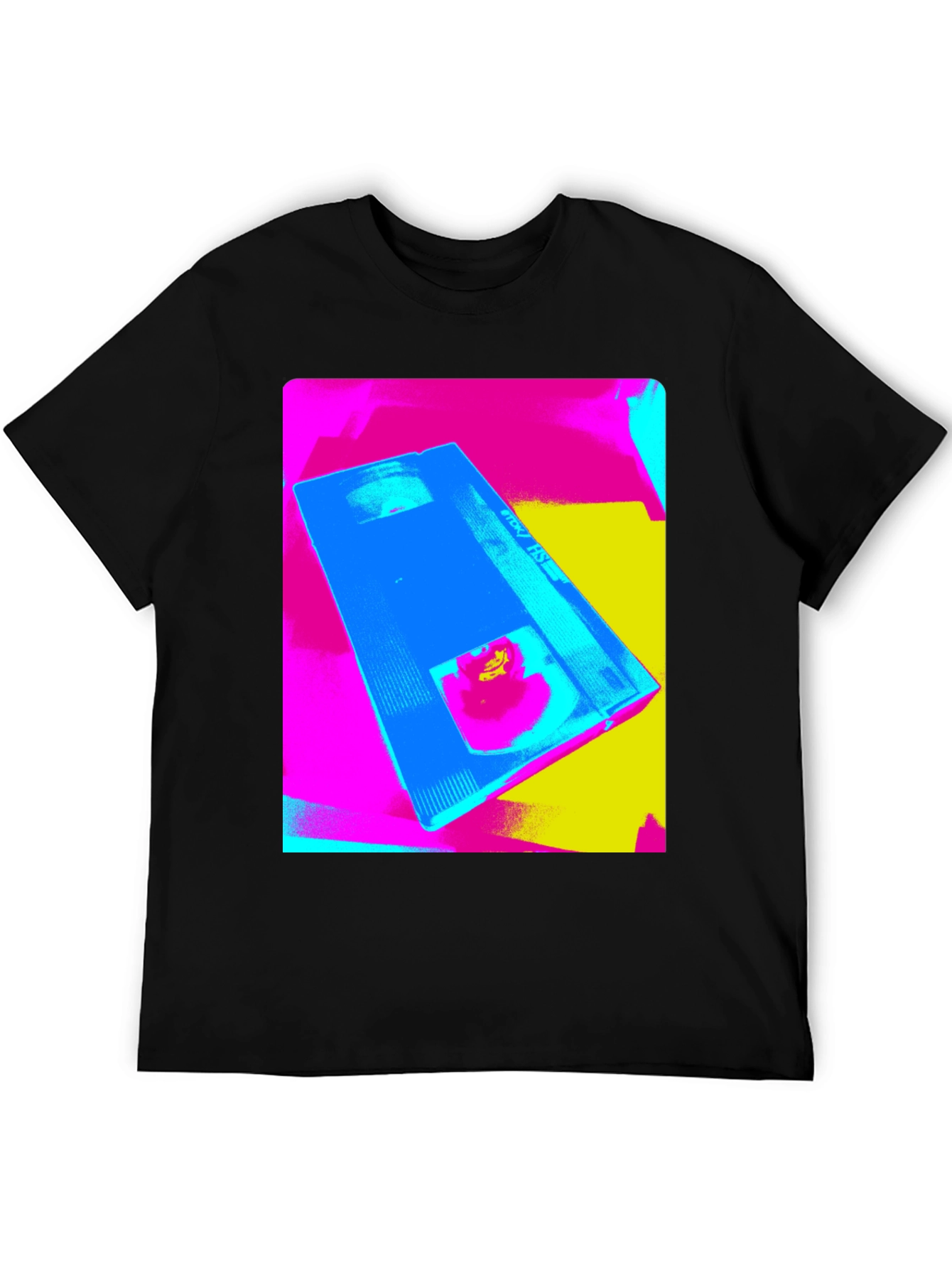 Retro VHS Pop Art Black T-Shirt