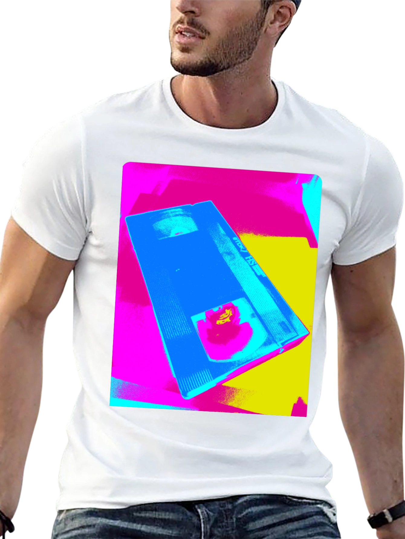 Retro VHS Pop Art Black T-Shirt