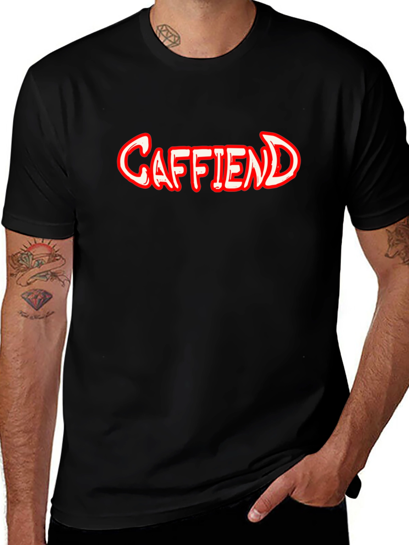 Caffiend Black T-Shirt - For Coffee Lovers