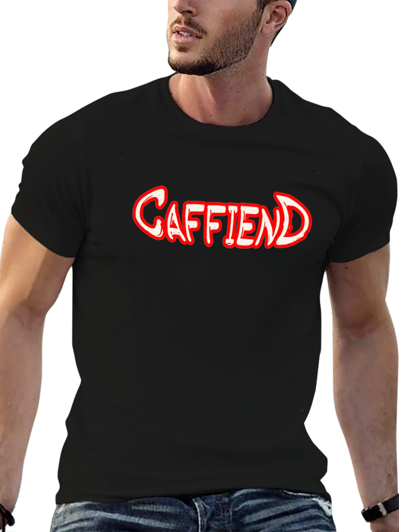 Caffiend Black T-Shirt - For Coffee Lovers