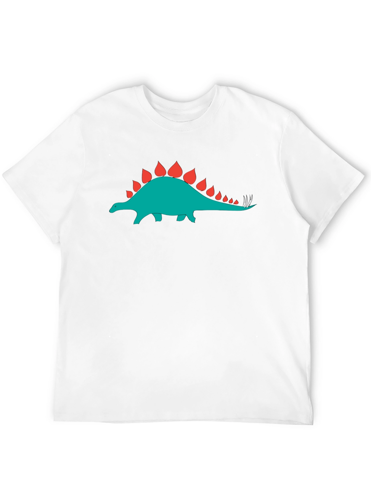 Black T-Shirt with Dinosaur Stegosaurus Graphic