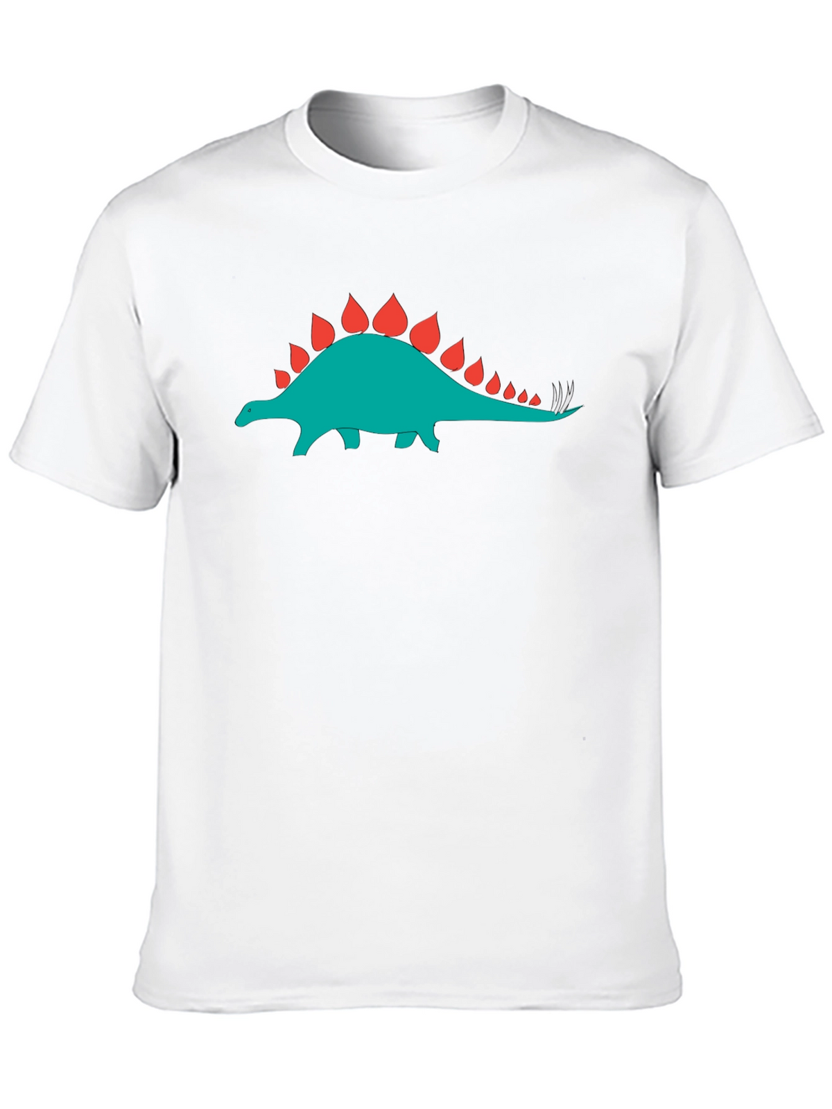 Black T-Shirt with Dinosaur Stegosaurus Graphic