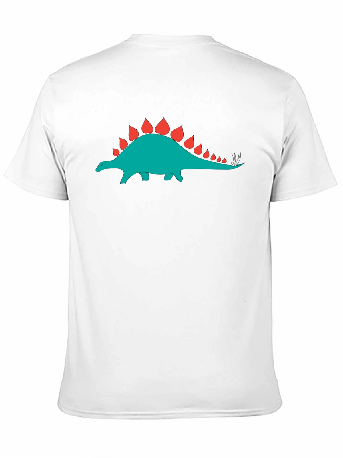 Black T-Shirt with Dinosaur Stegosaurus Graphic