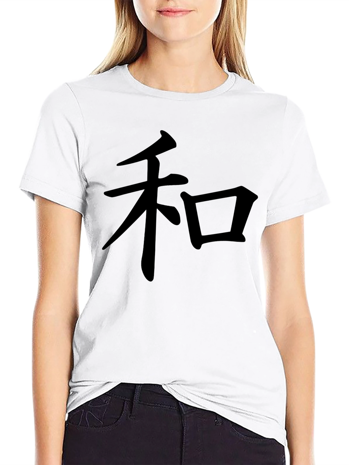 Mens Black T-Shirt with Kanji Symbol
