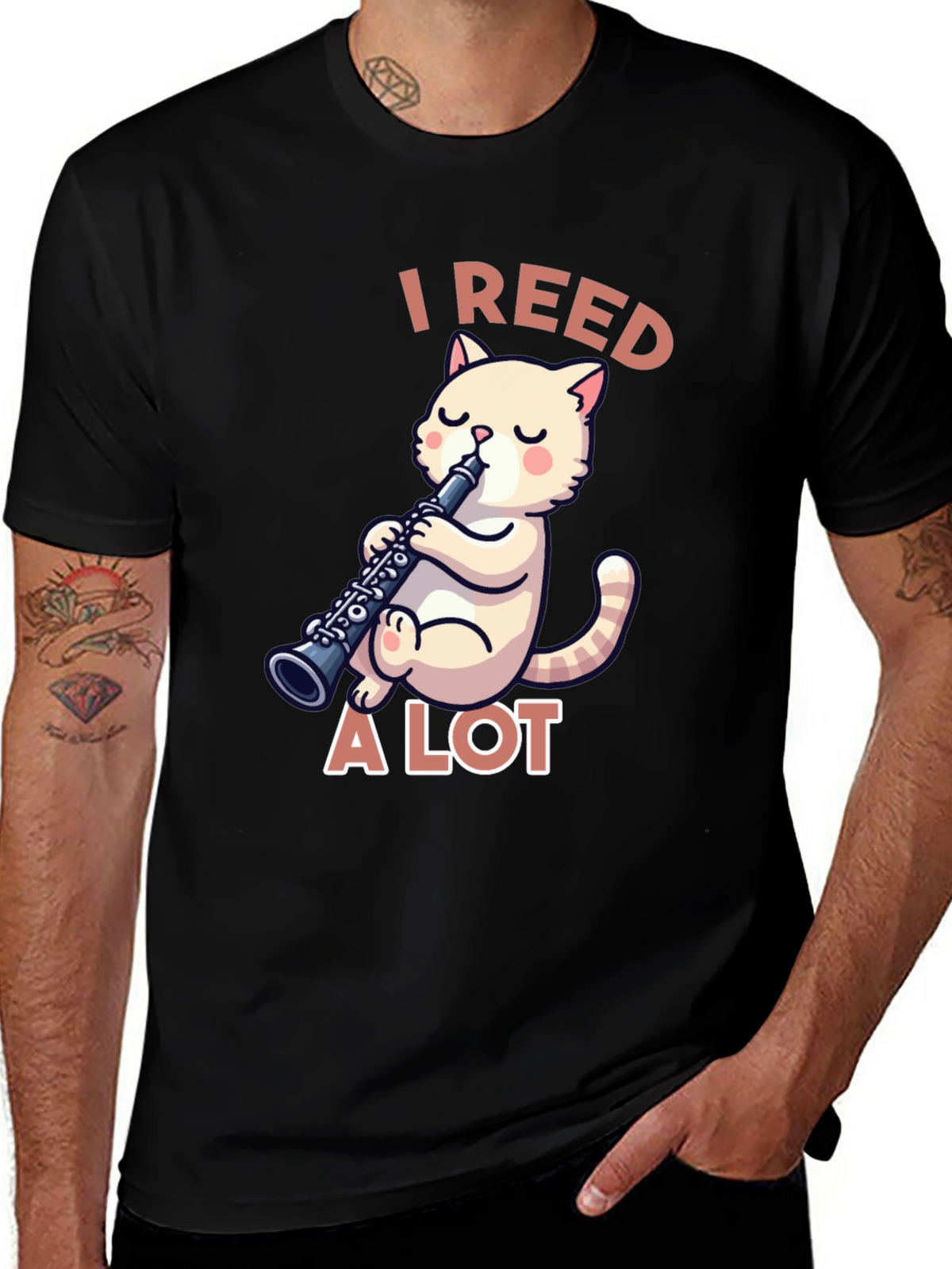 I Reed A Lot - Musician Cat T-Shirt
