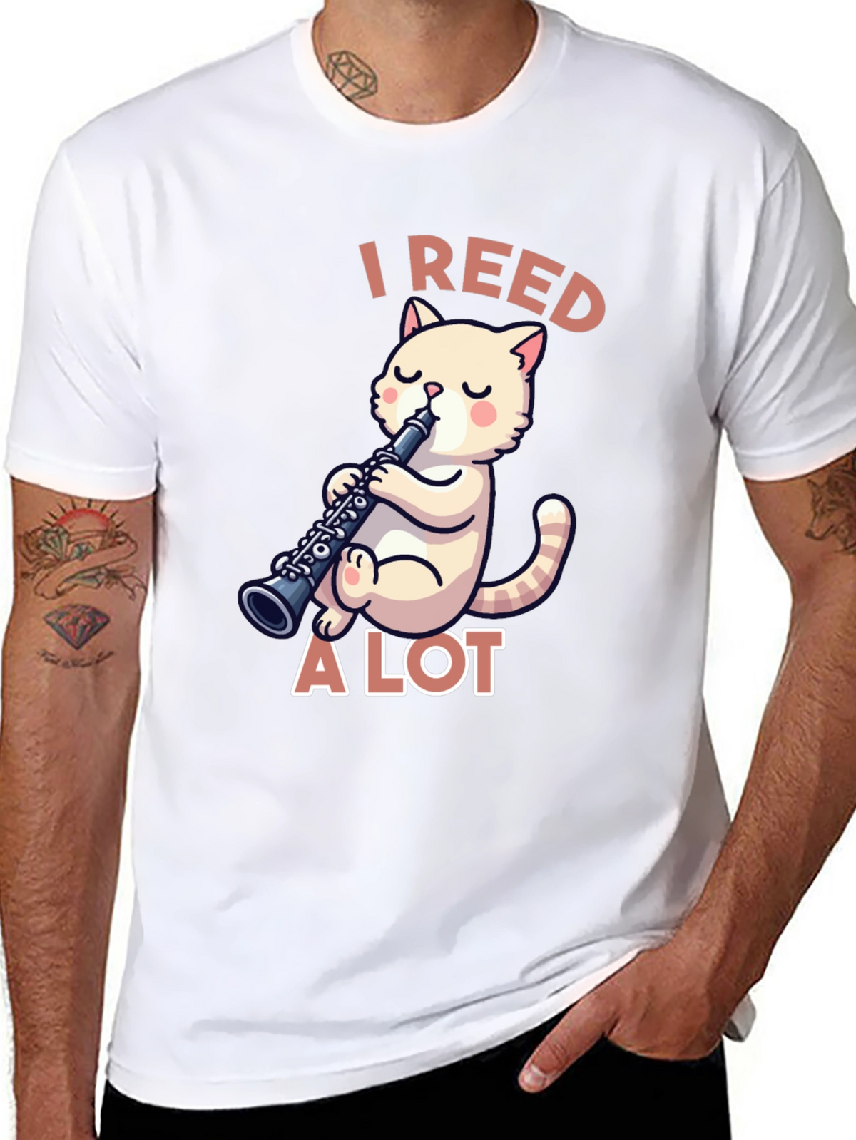 I Reed A Lot - Musician Cat T-Shirt