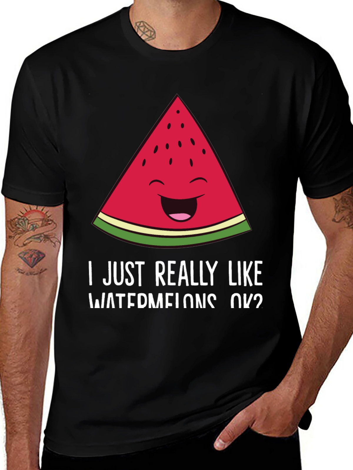 Funny Watermelon T-Shirt - I Like Watermelons OK?