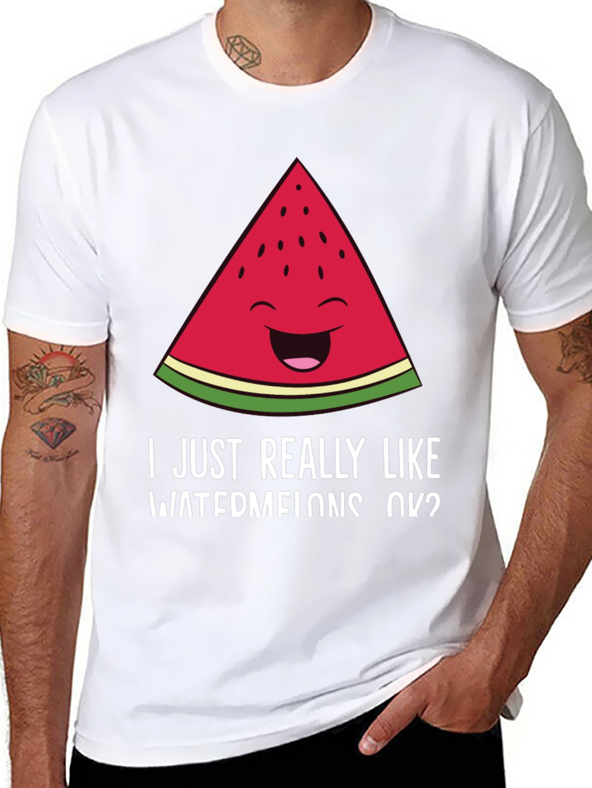 Funny Watermelon T-Shirt - I Like Watermelons OK?