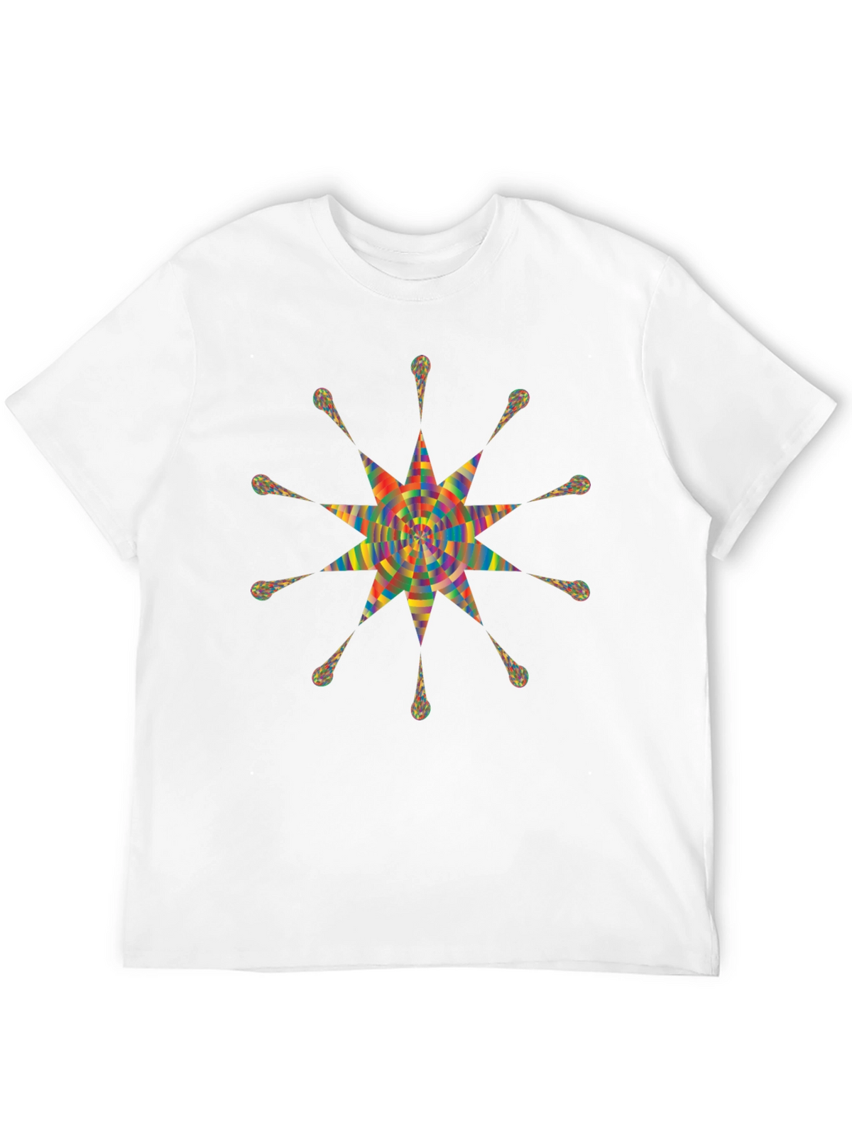 Geometric Starburst Graphic Print Black T-Shirt