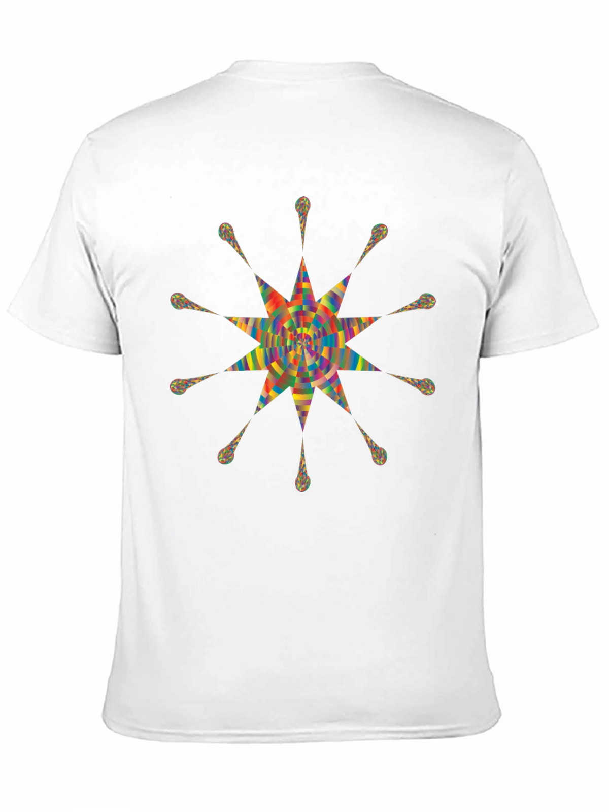 Geometric Starburst Graphic Print Black T-Shirt