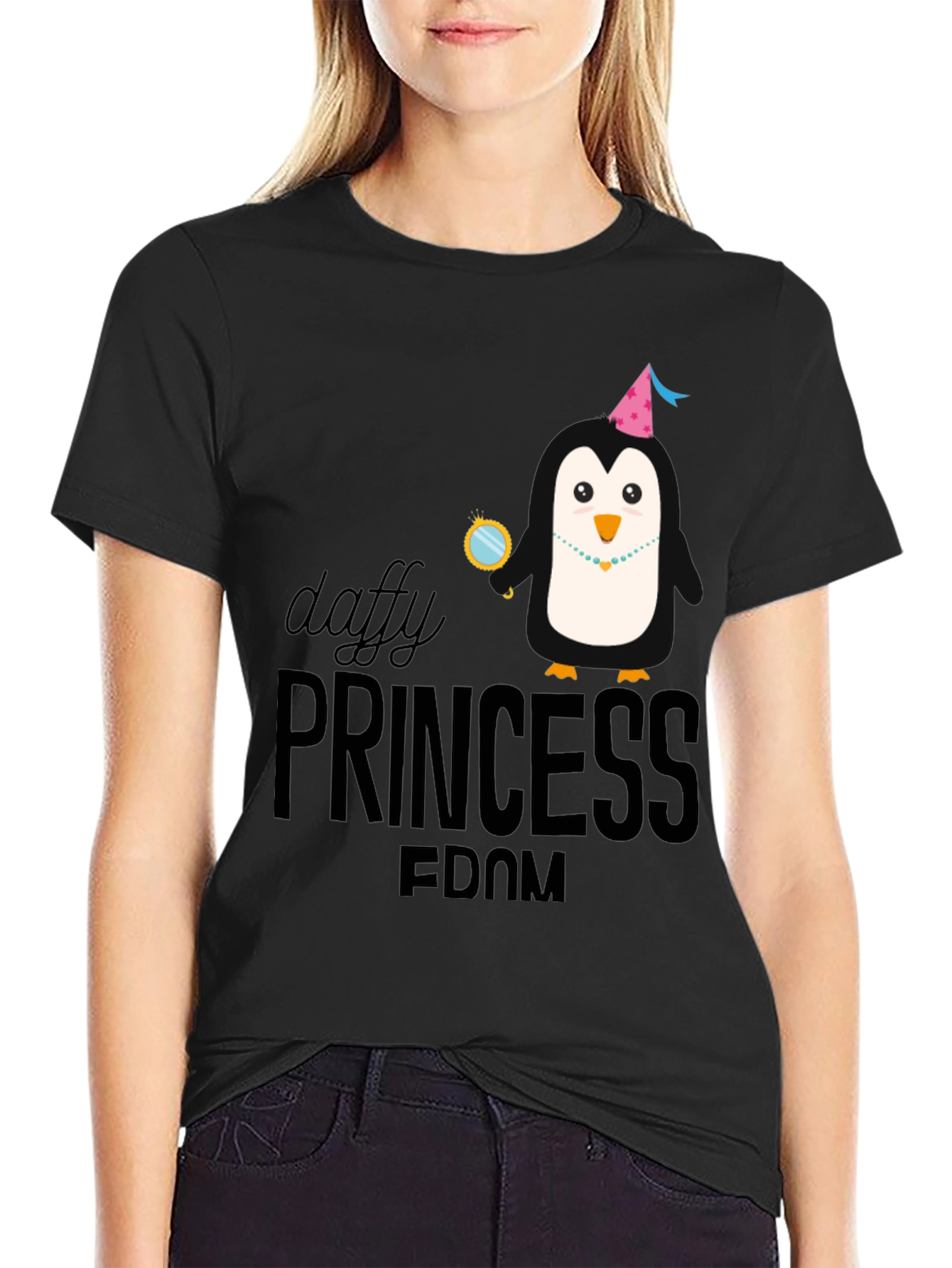 Daffy Princessdom Penguin T-Shirt - Black