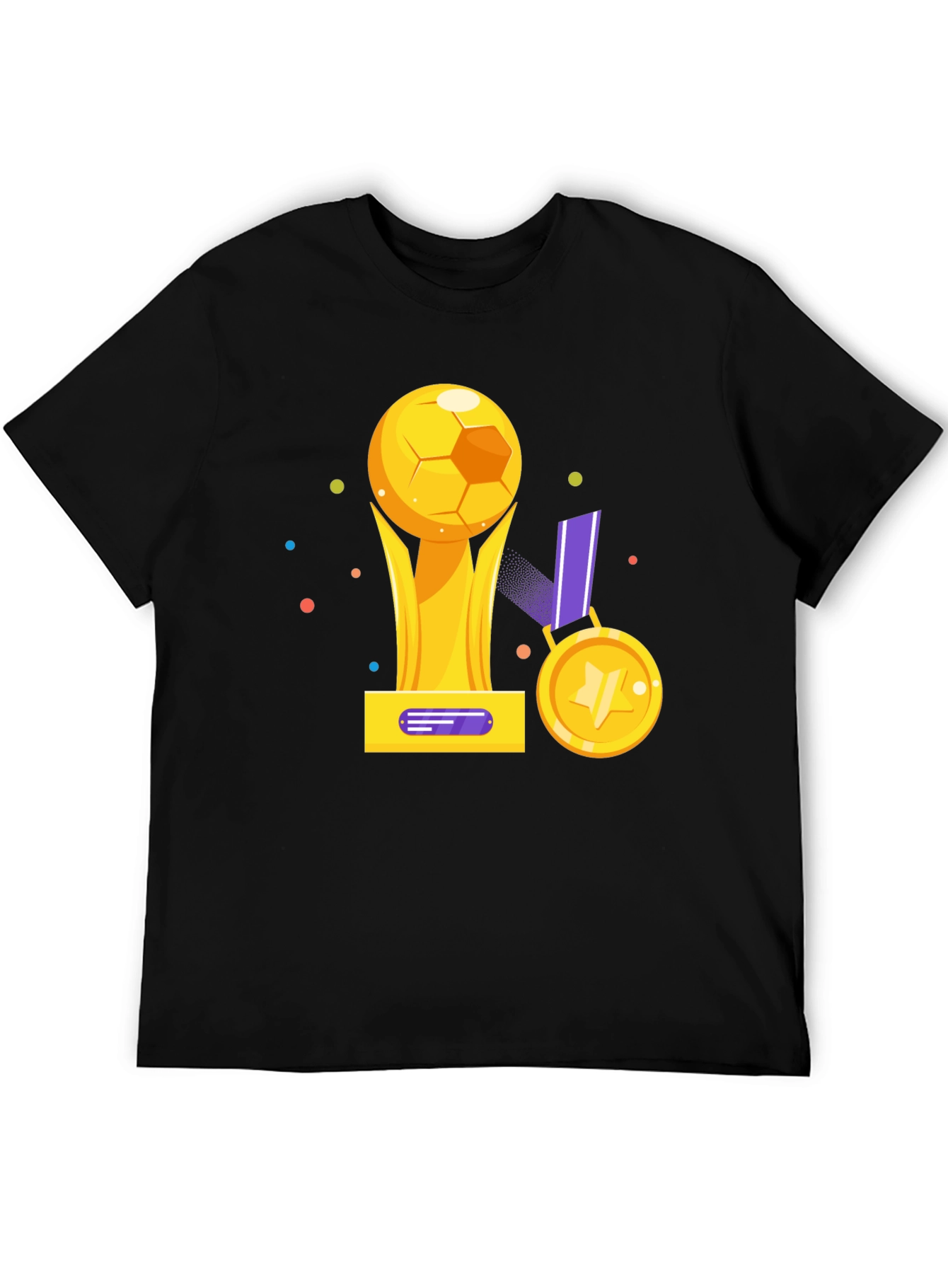 Soccer Trophy Graphic Tee - Sporty Black T-Shirt