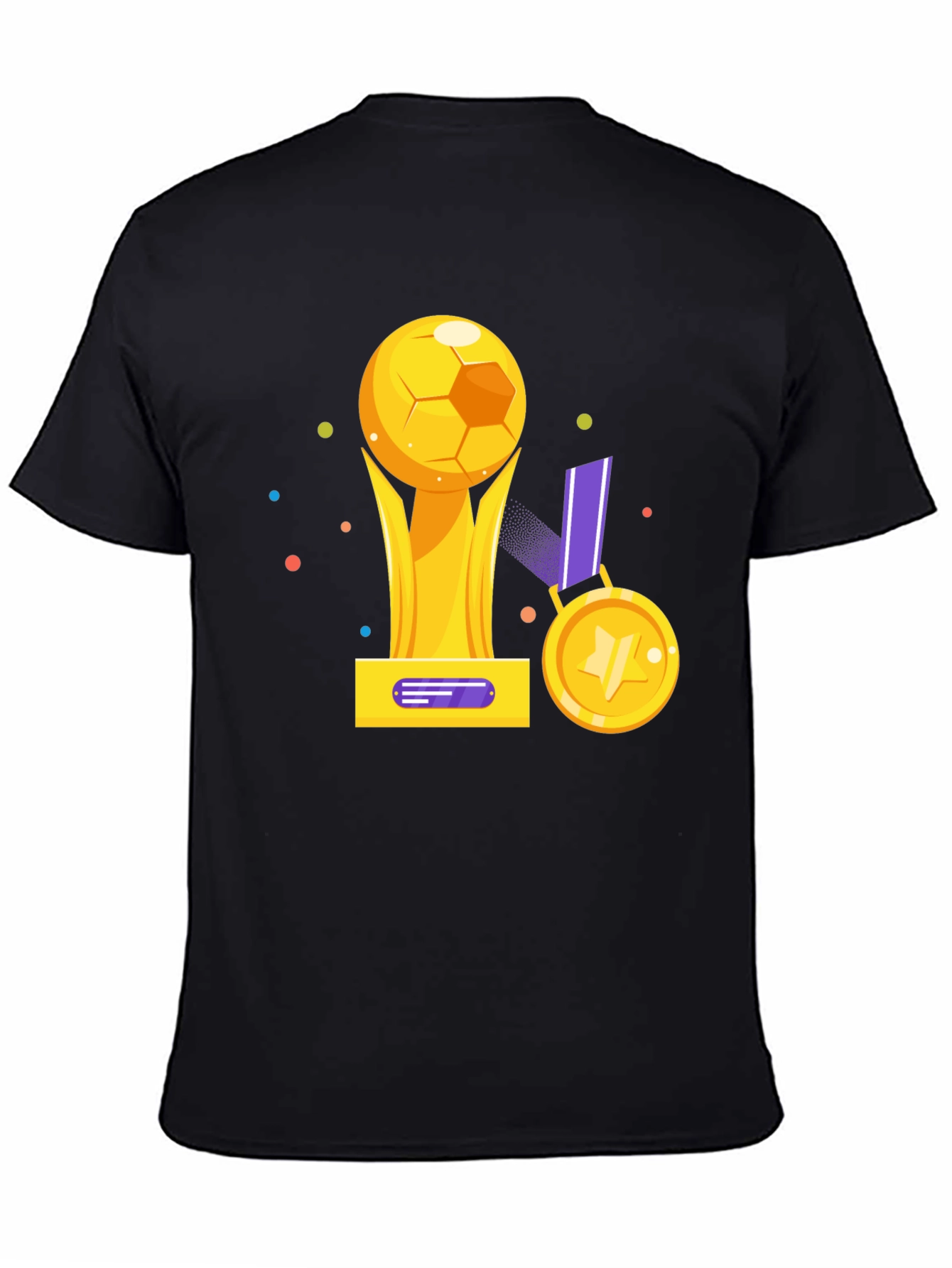 Soccer Trophy Graphic Tee - Sporty Black T-Shirt