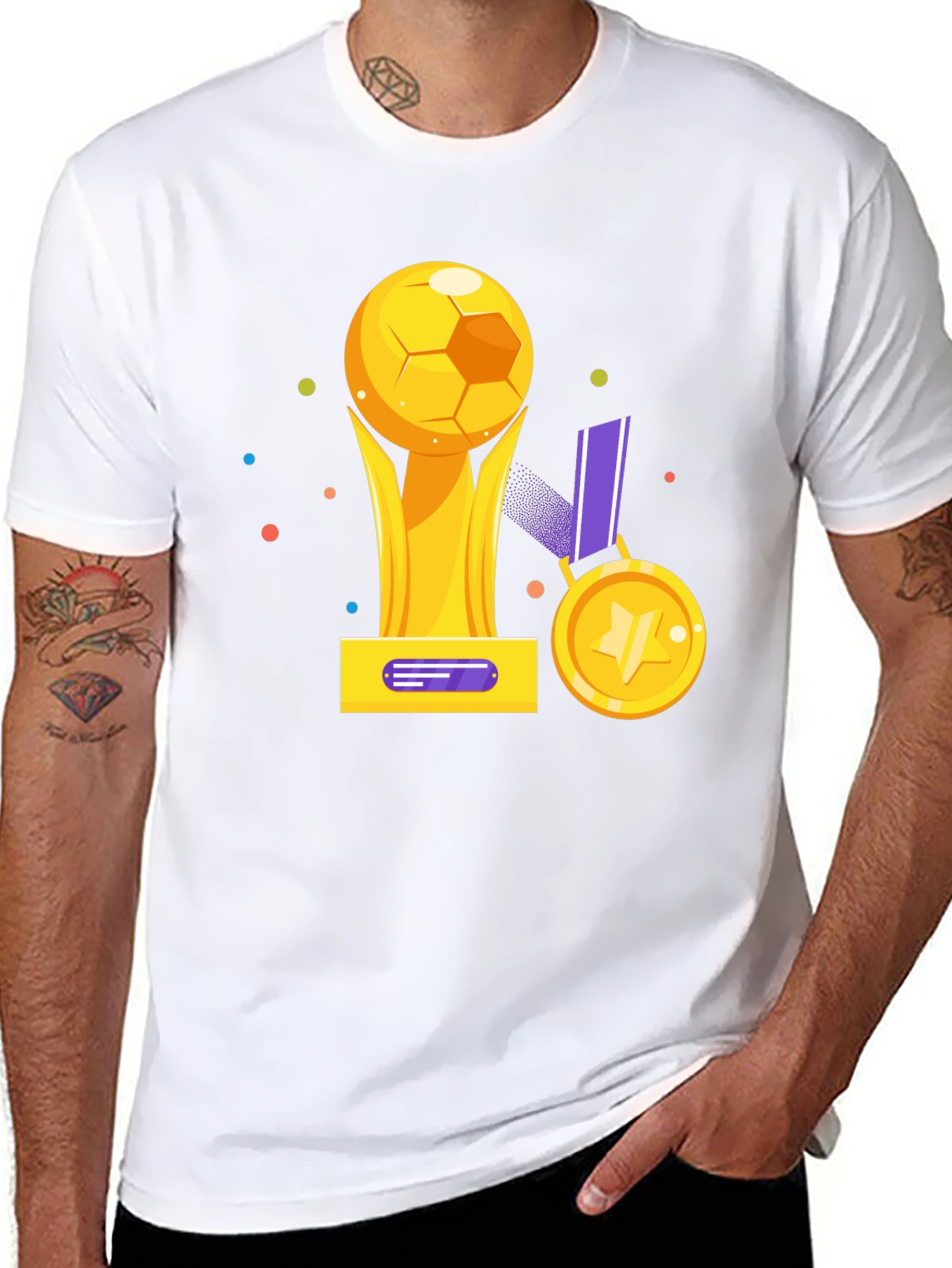 Soccer Trophy Graphic Tee - Sporty Black T-Shirt