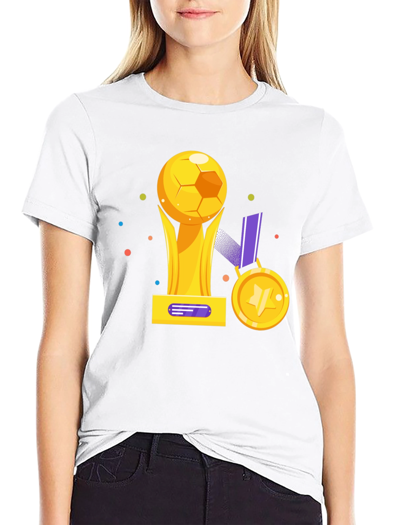 Soccer Trophy Graphic Tee - Sporty Black T-Shirt