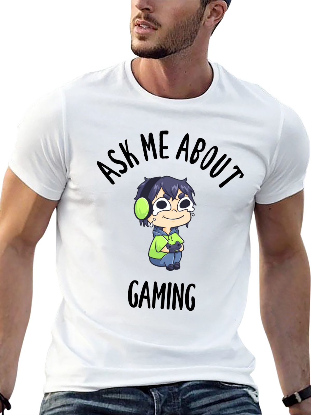 Ask Me About Gaming Black T-Shirt