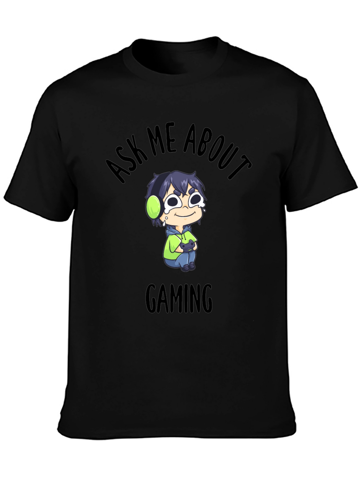 Ask Me About Gaming Black T-Shirt