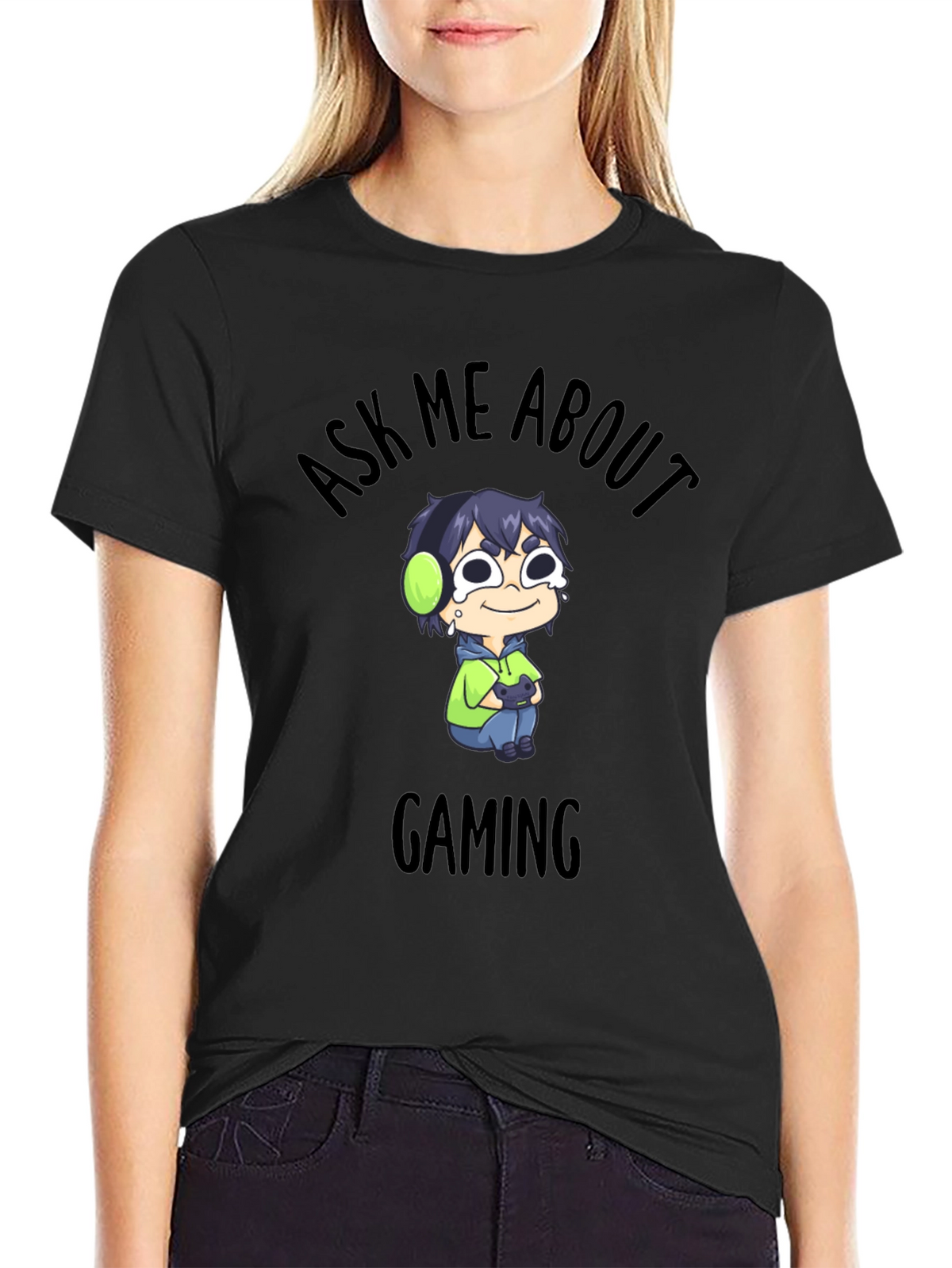 Ask Me About Gaming Black T-Shirt