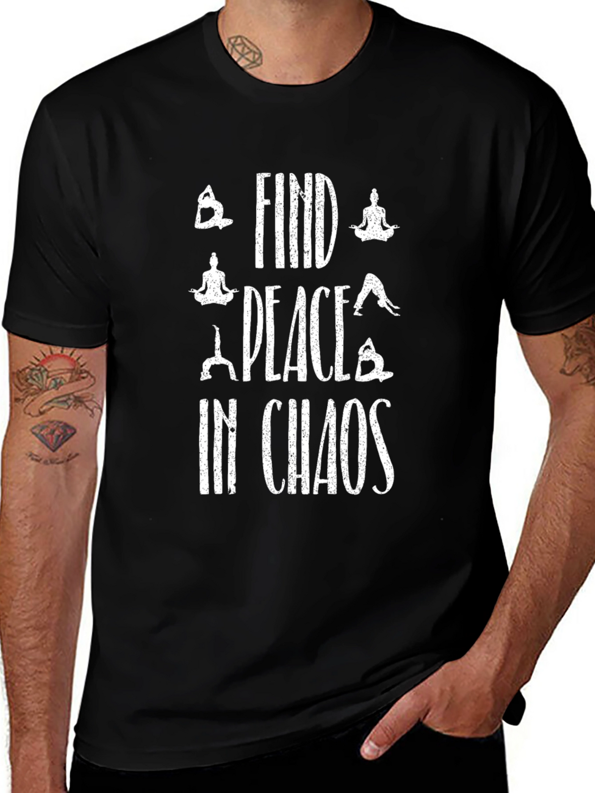Find Peace in Chaos Yoga T-Shirt