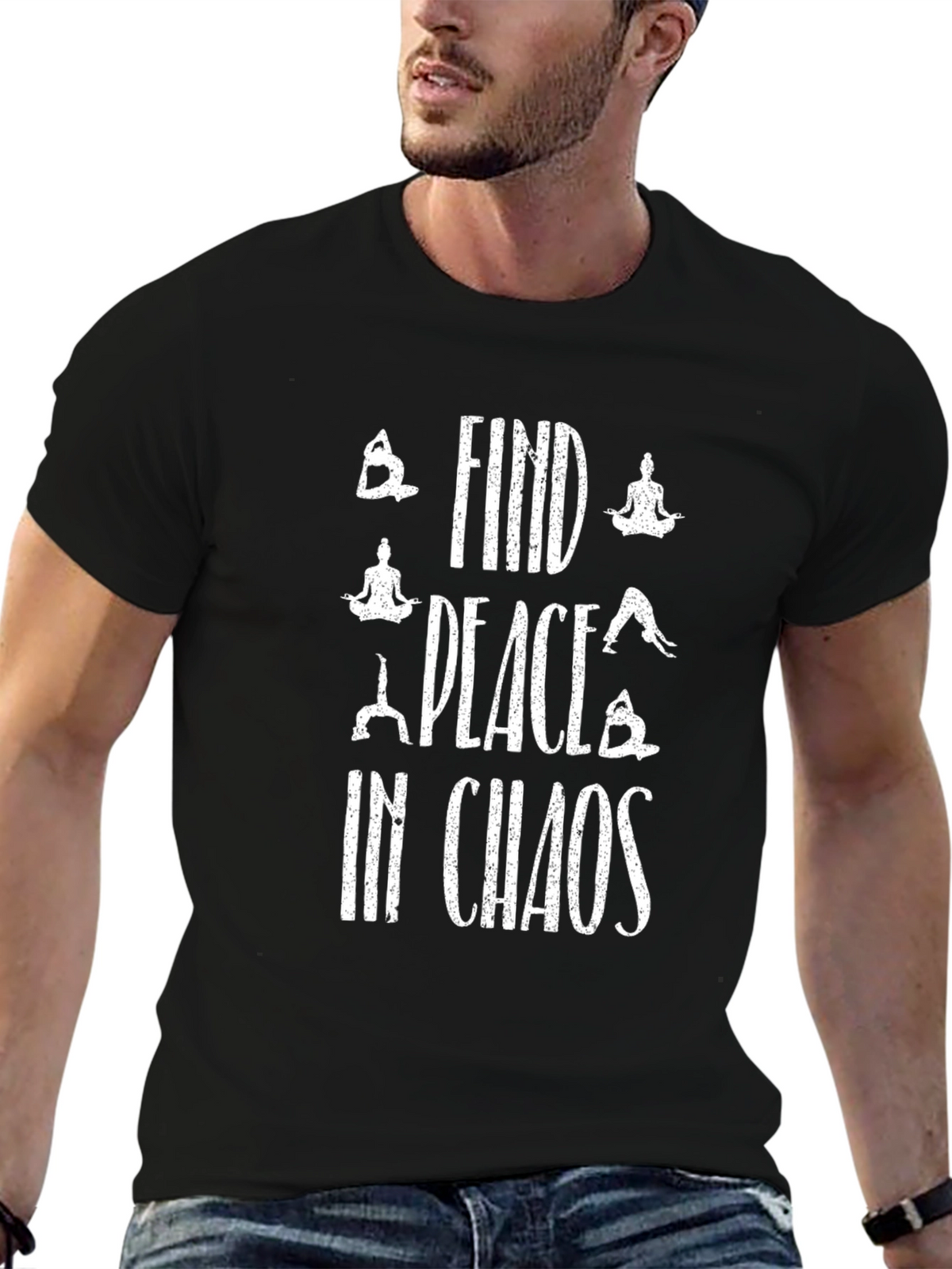 Find Peace in Chaos Yoga T-Shirt