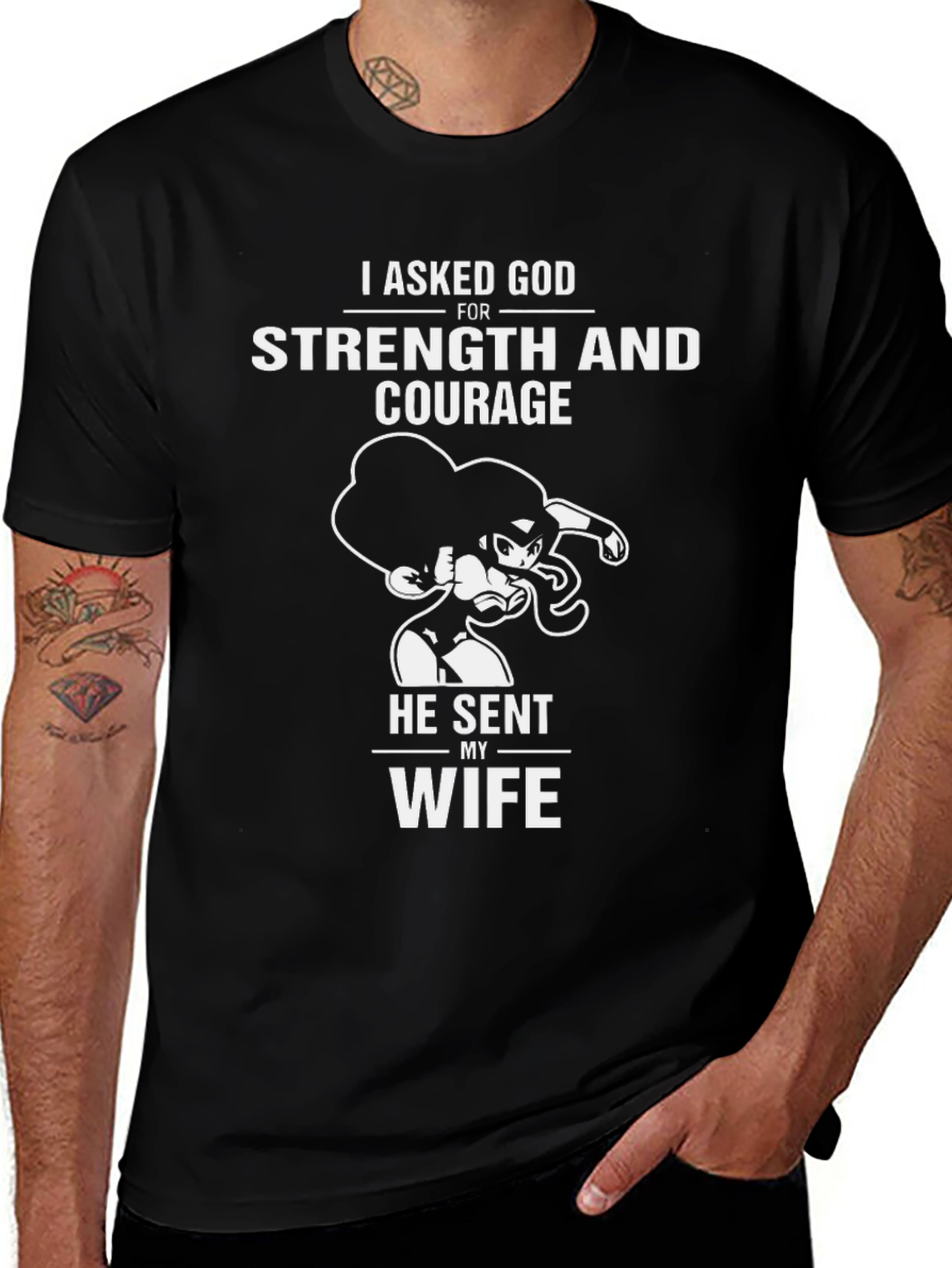 Strength and Courage Wife T-Shirt - Black