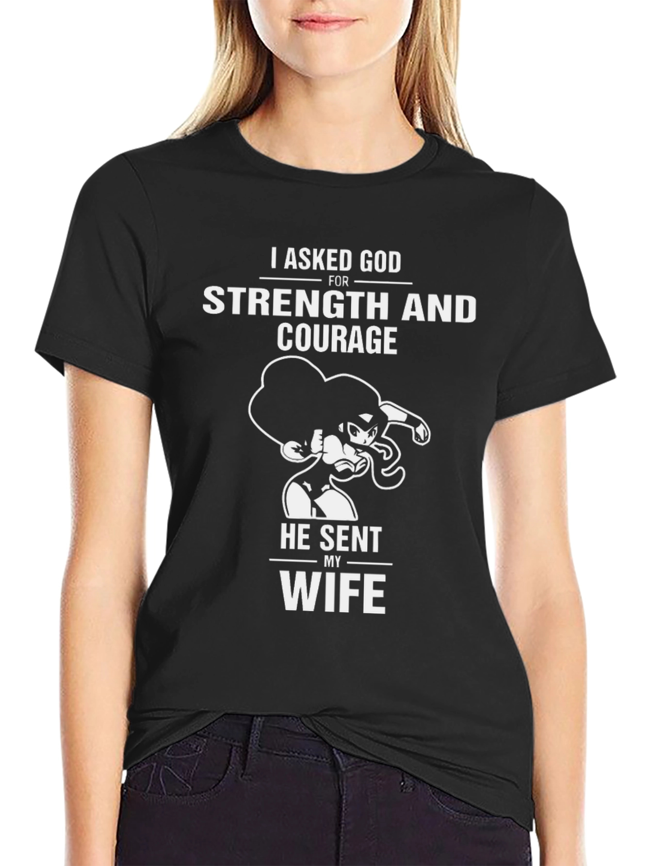 Strength and Courage Wife T-Shirt - Black