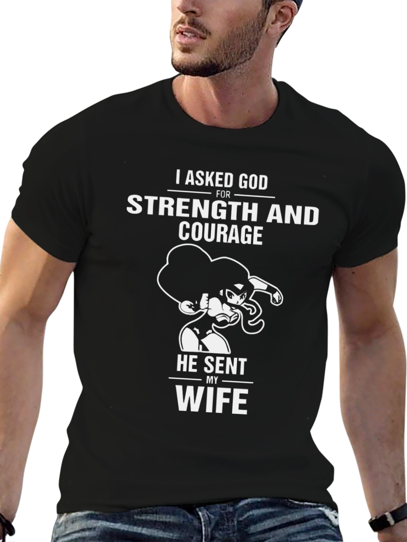 Strength and Courage Wife T-Shirt - Black