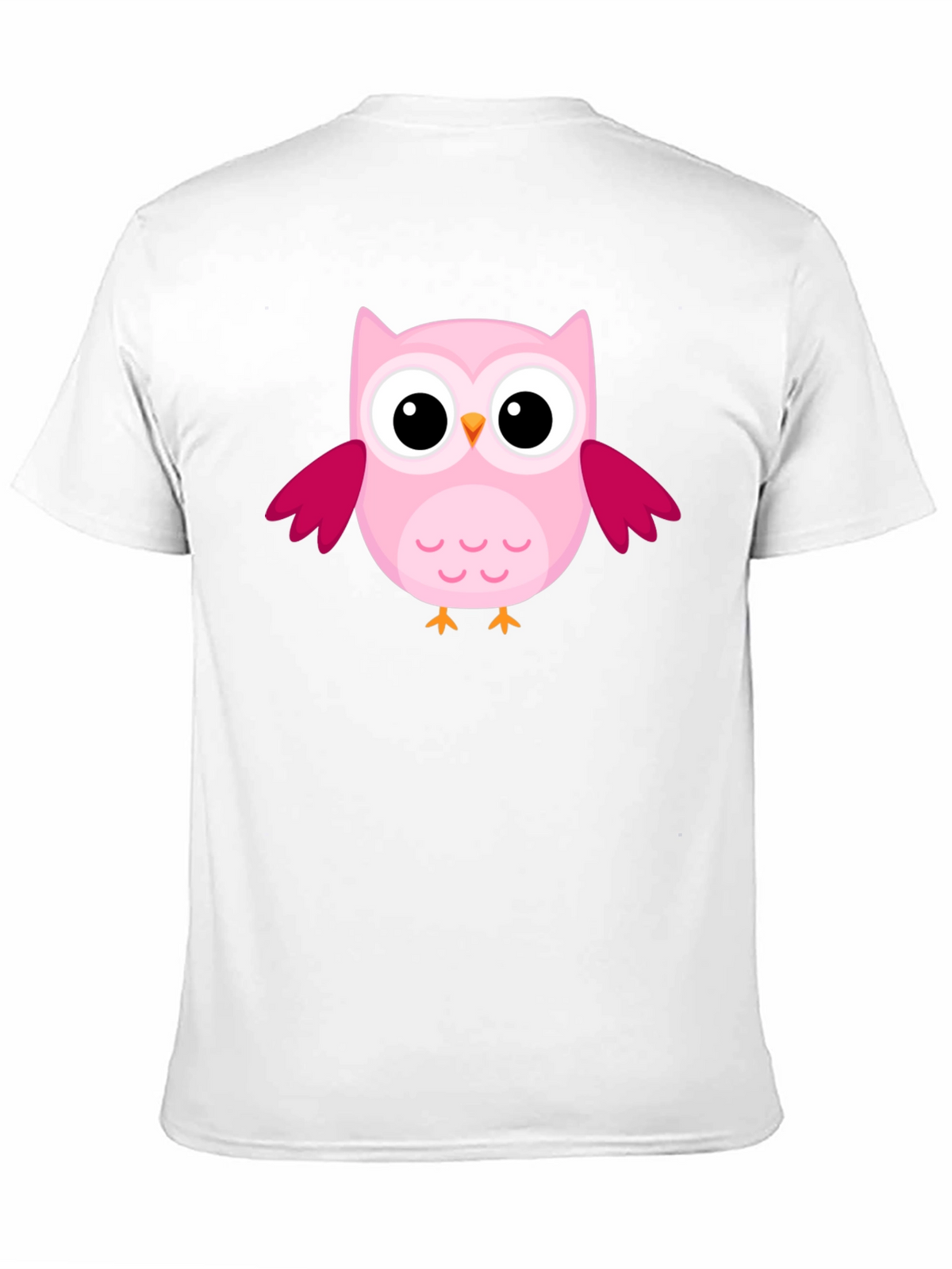 Cute Pink Owl Graphic Black T-Shirt