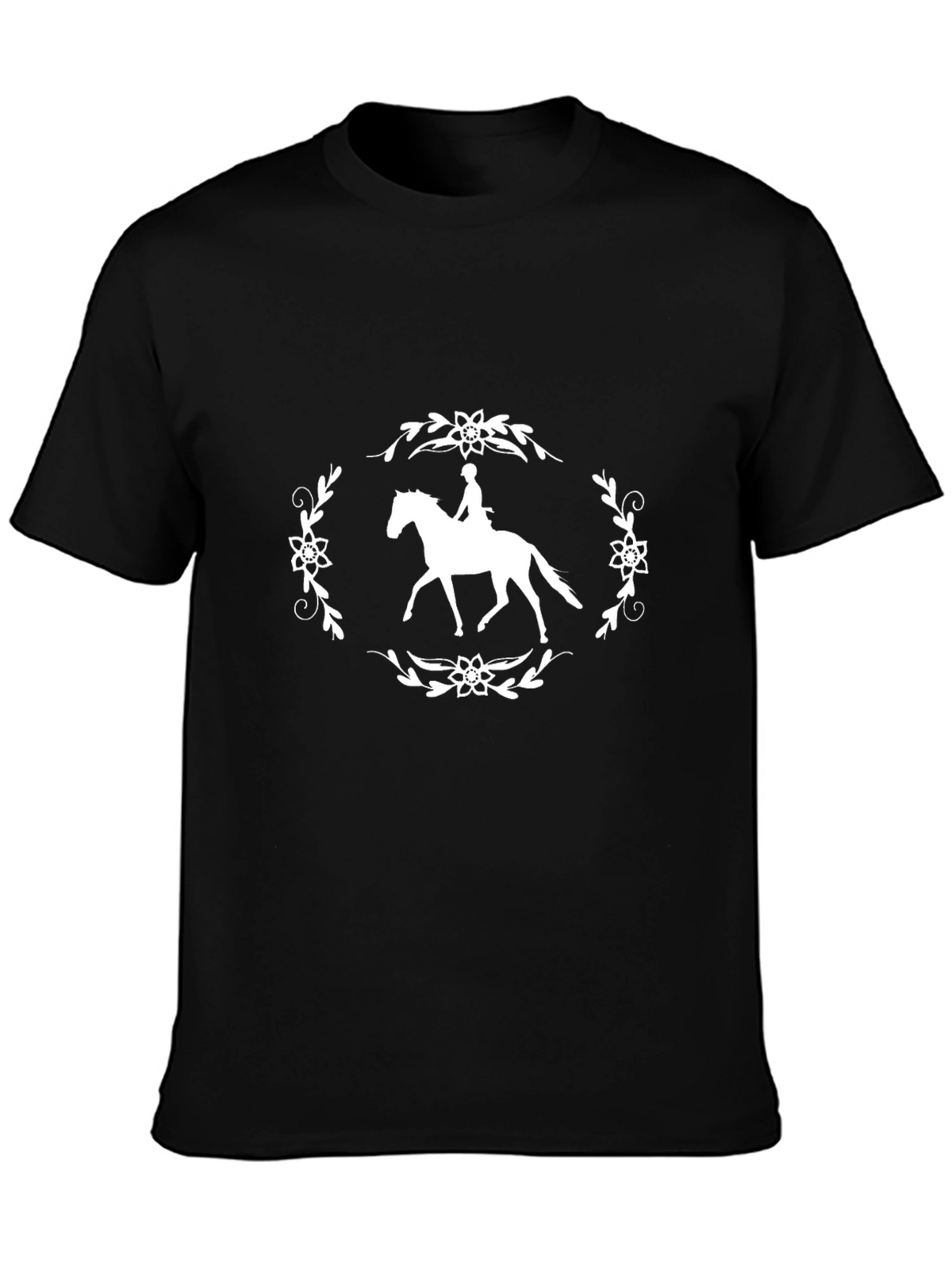 Horse Rider Graphic Tee - Stylish Black T-Shirt