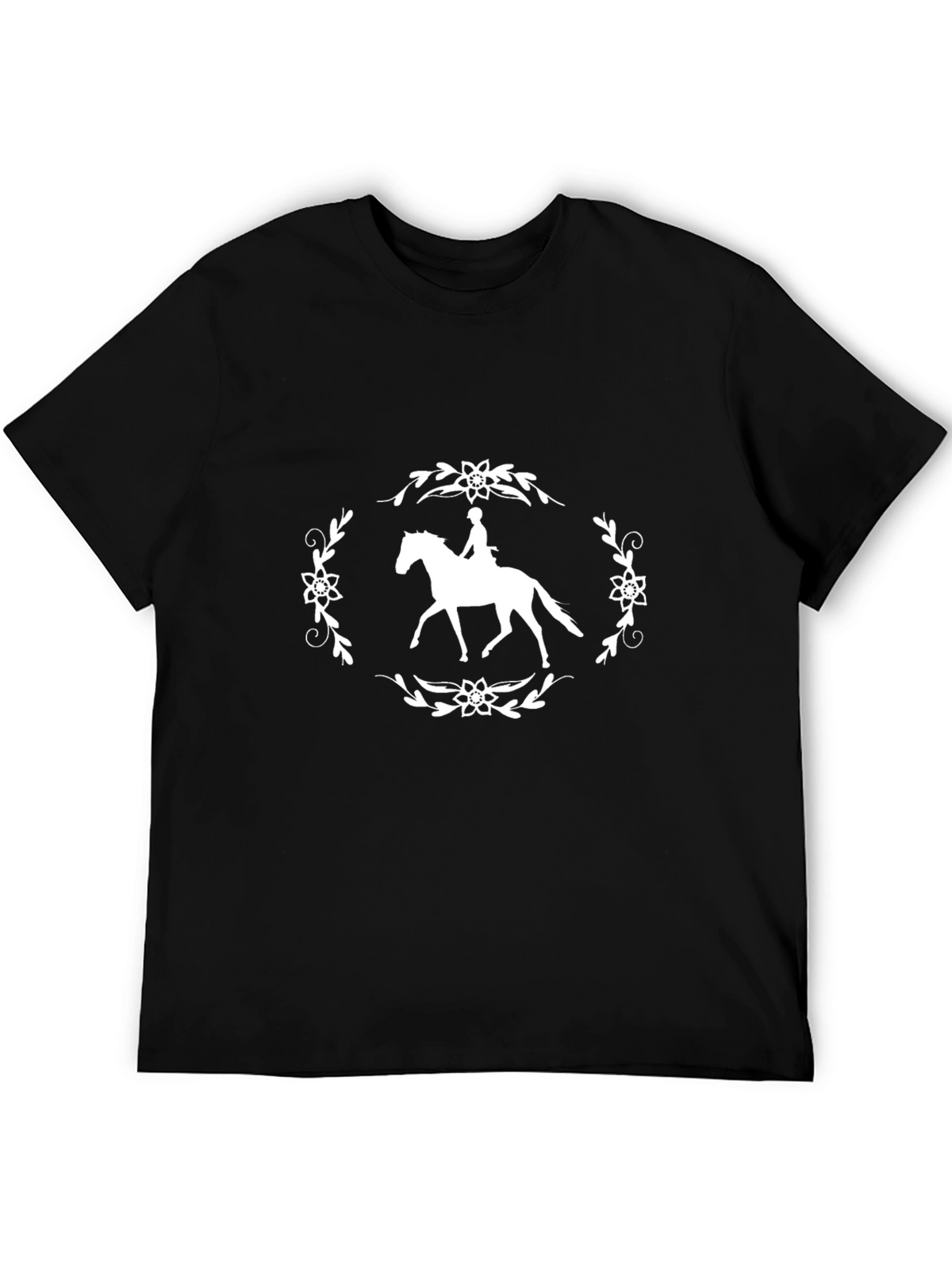 Horse Rider Graphic Tee - Stylish Black T-Shirt