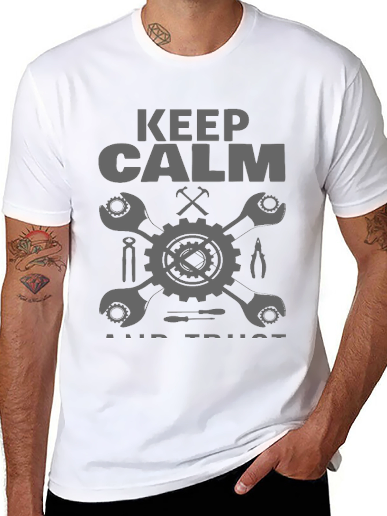Keep Calm & Trust Mechanic Black T-Shirt